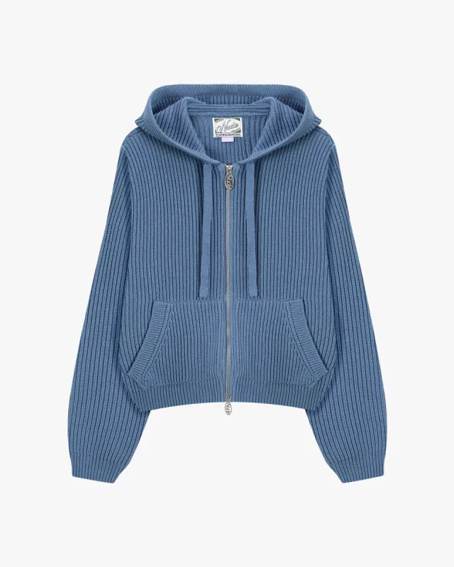 KNIT ZIP HOODIE BLUE sold by Nude Project