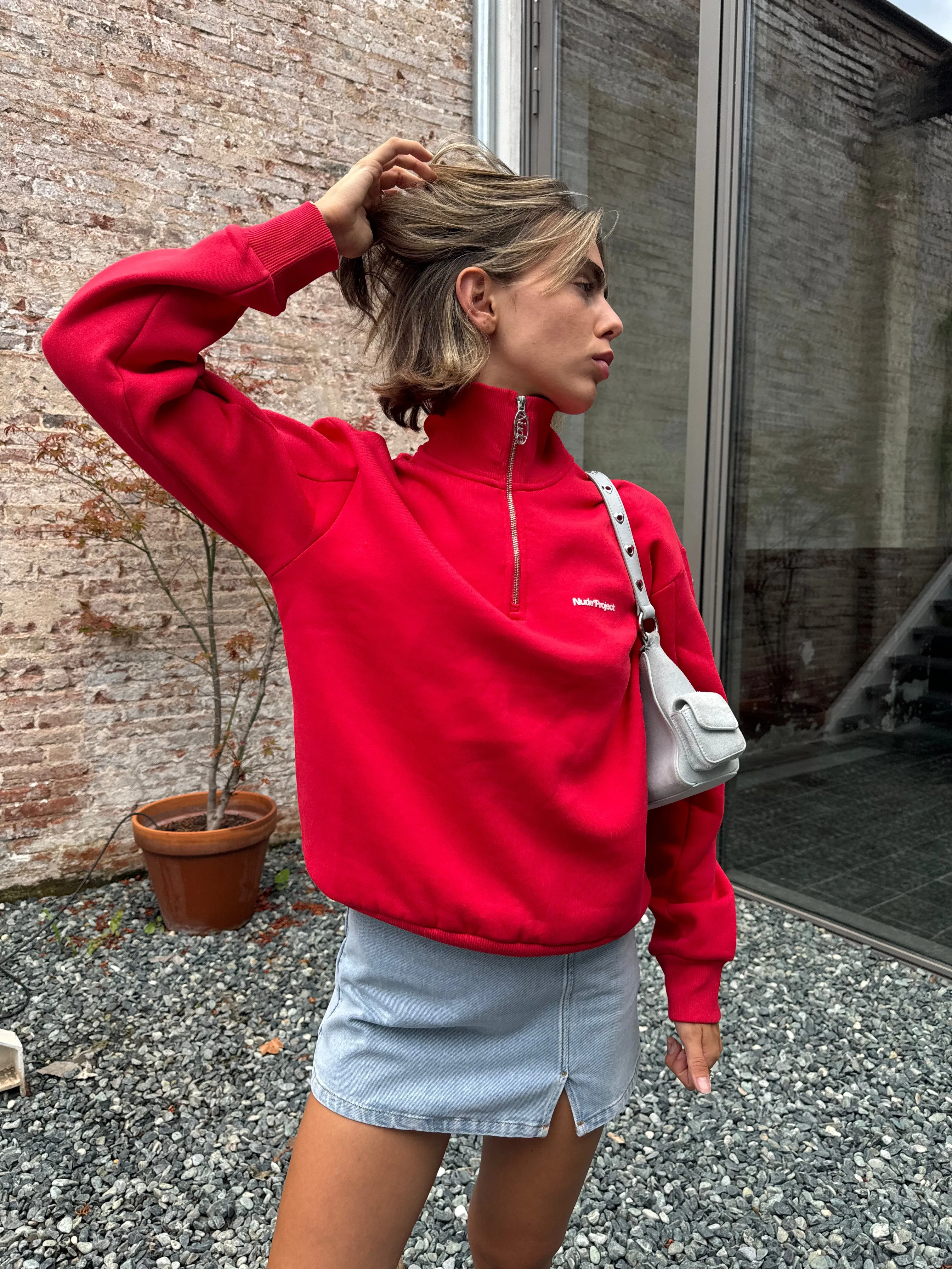 Origins Quarter-Zip Red sold by Nude Project product image thumbnail 4