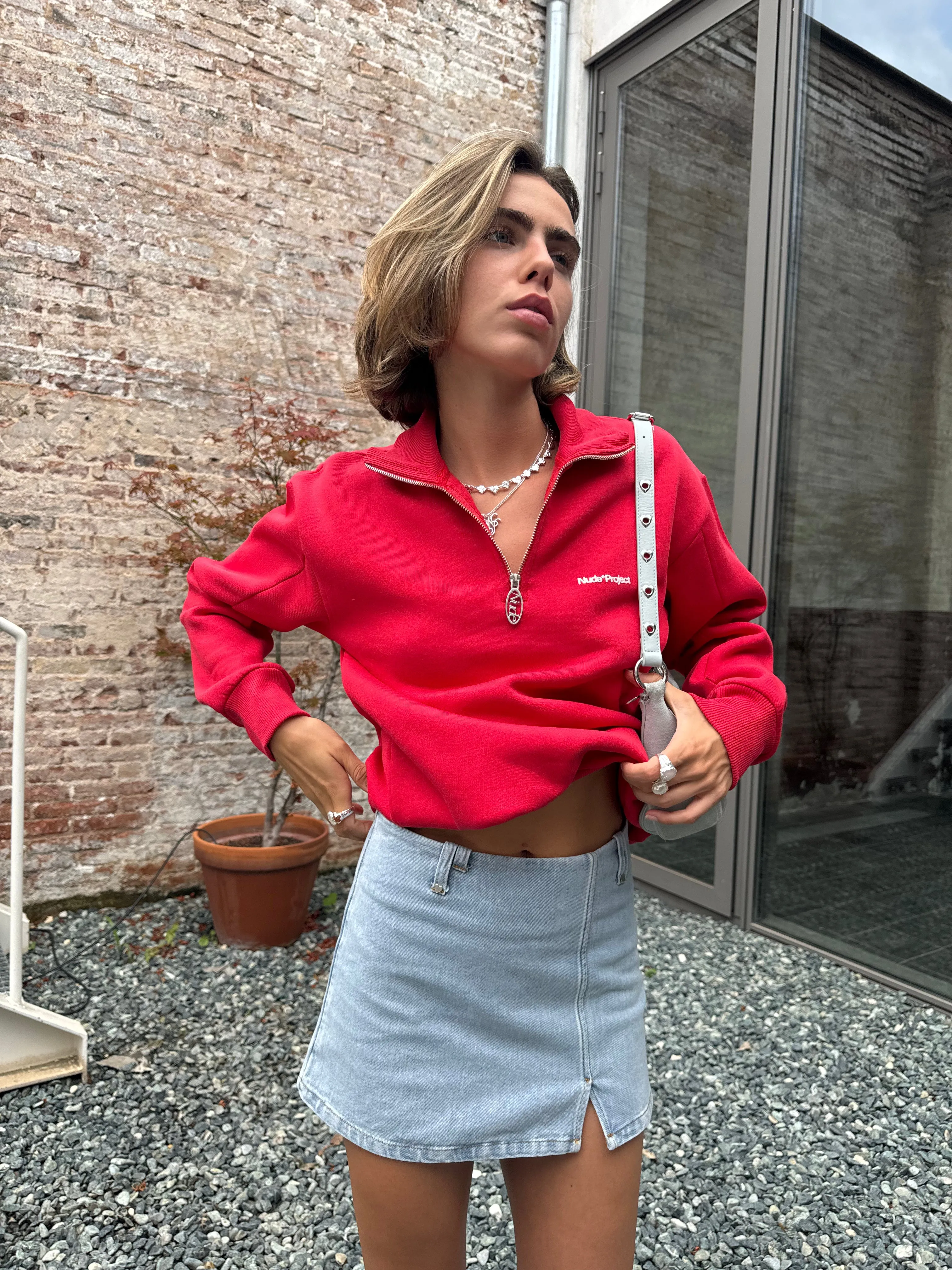 Origins Quarter-Zip Red sold by Nude Project product image thumbnail 3