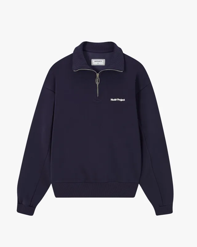 Origins Quarter-Zip Navy sold by Nude Project
