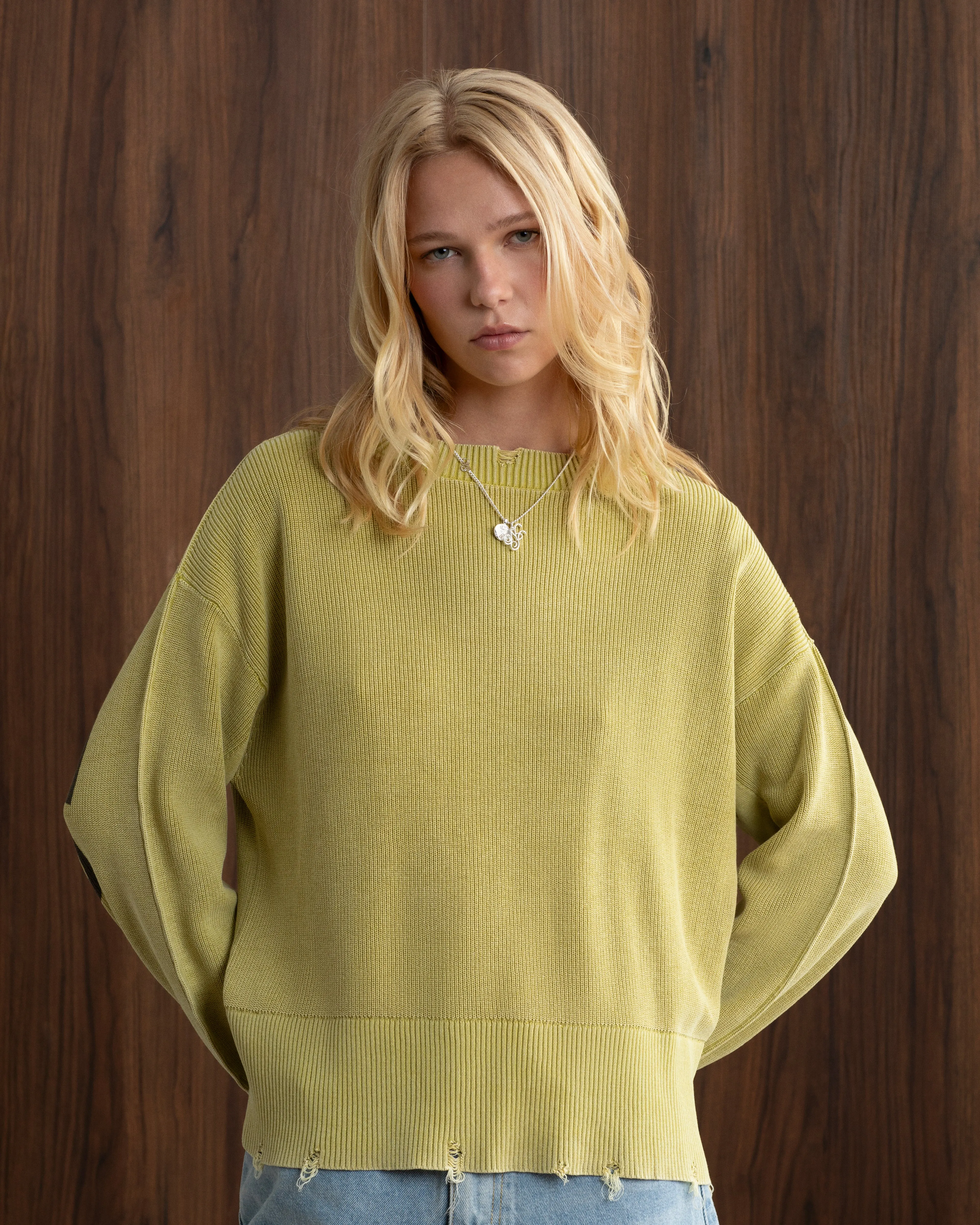 Perfect Cropped Knit Sweater Lime sold by Nude Project product image thumbnail 5