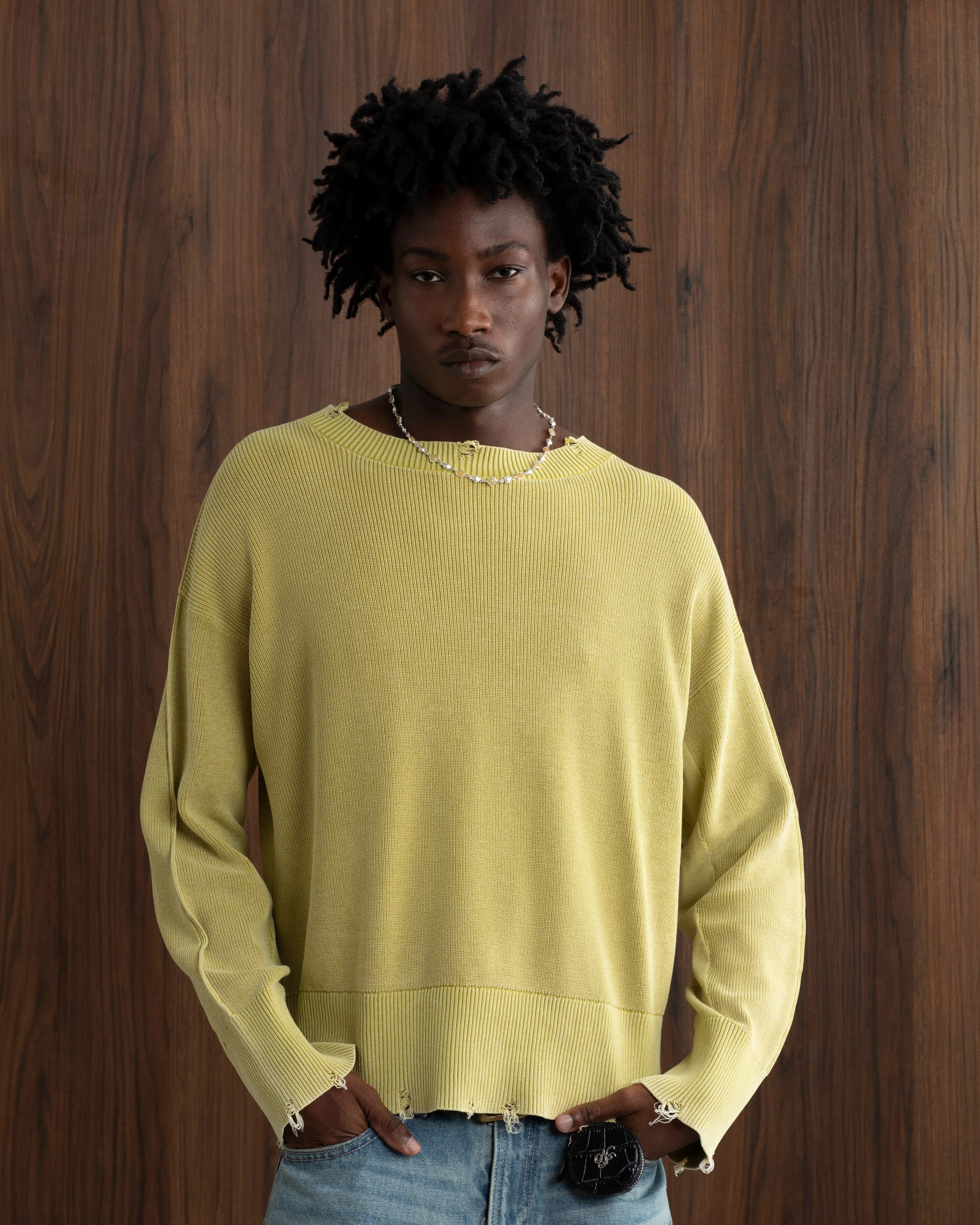 Perfect Cropped Knit Sweater Lime sold by Nude Project product image thumbnail 4