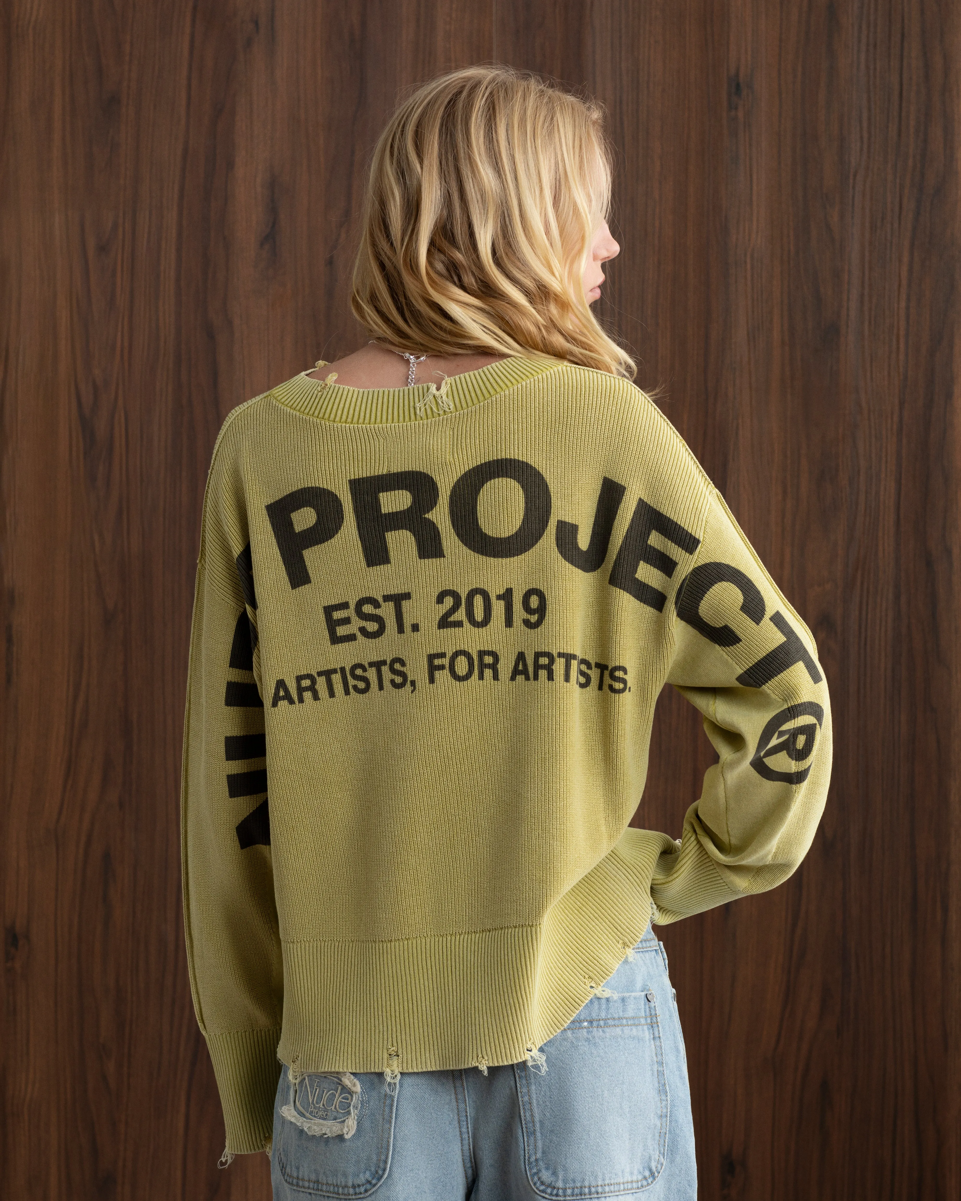 Perfect Cropped Knit Sweater Lime sold by Nude Project product image thumbnail 3