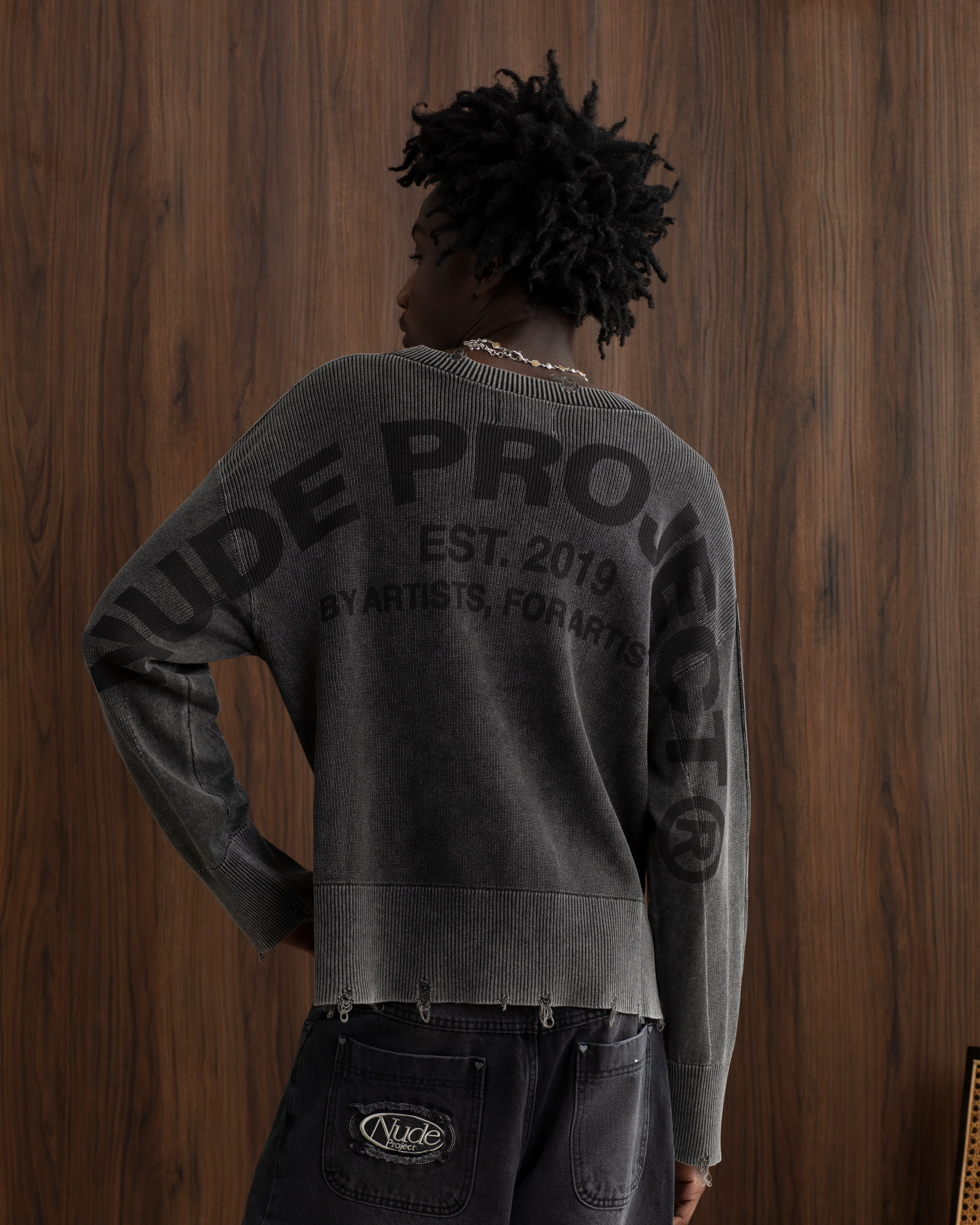 Perfect Cropped Knit Sweater Ash sold by Nude Project product image thumbnail 2