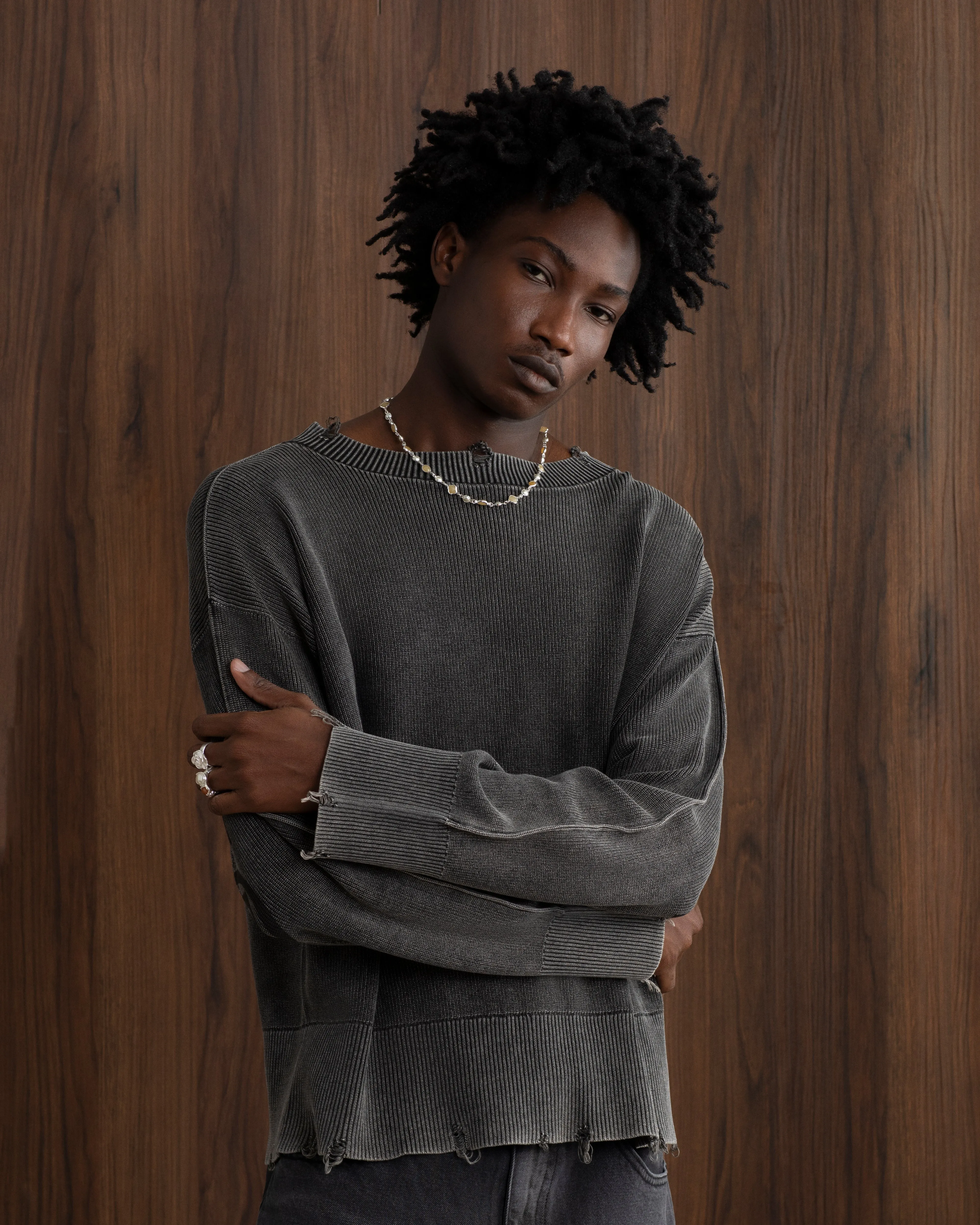 Perfect Cropped Knit Sweater Ash sold by Nude Project product image thumbnail 4