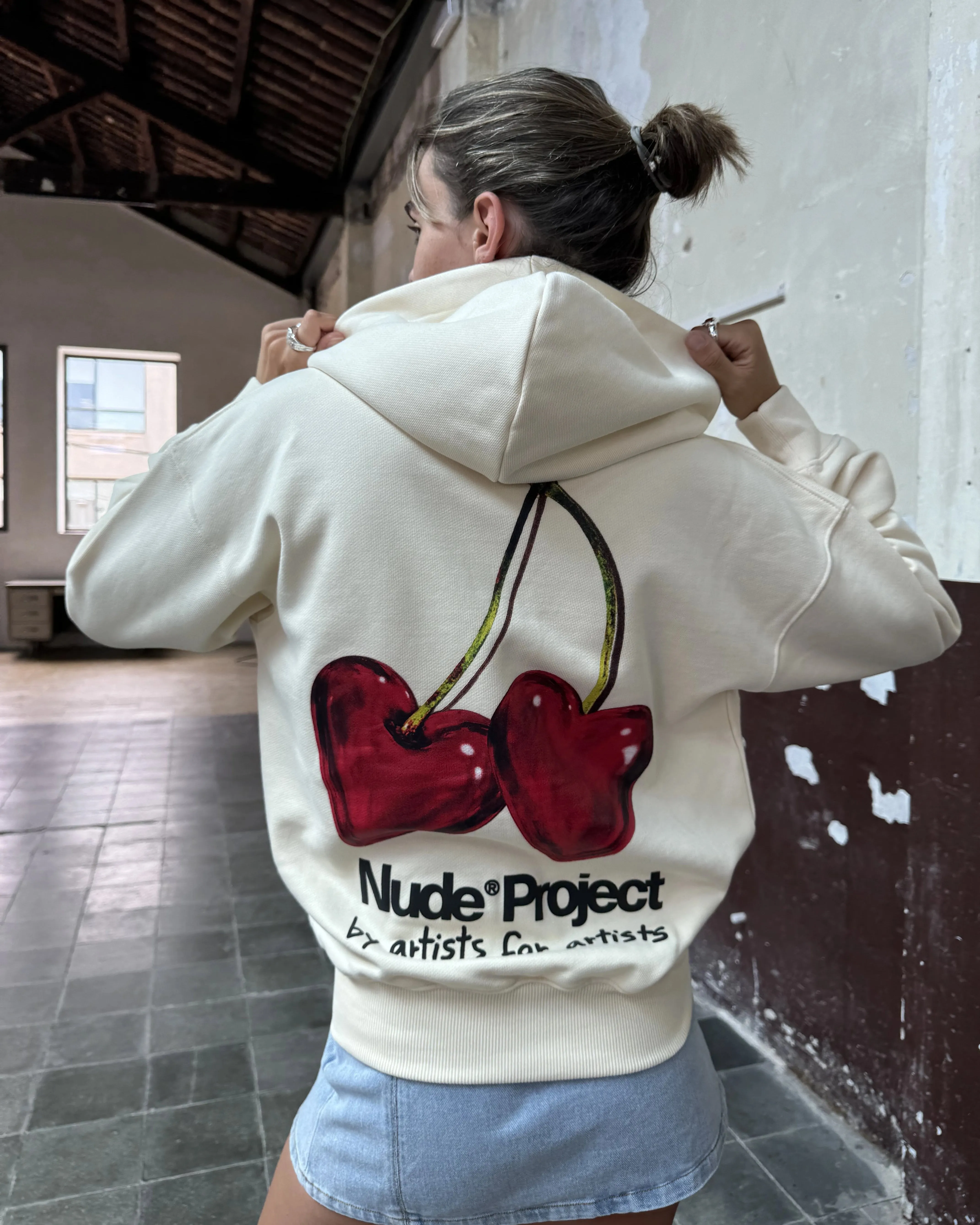 Juicy Cherry Hoodie Marshmallow sold by Nude Project product image thumbnail 3