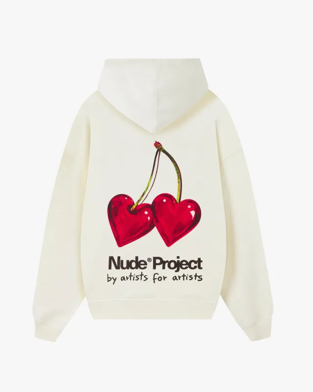 Juicy Cherry Hoodie Marshmallow sold by Nude Project