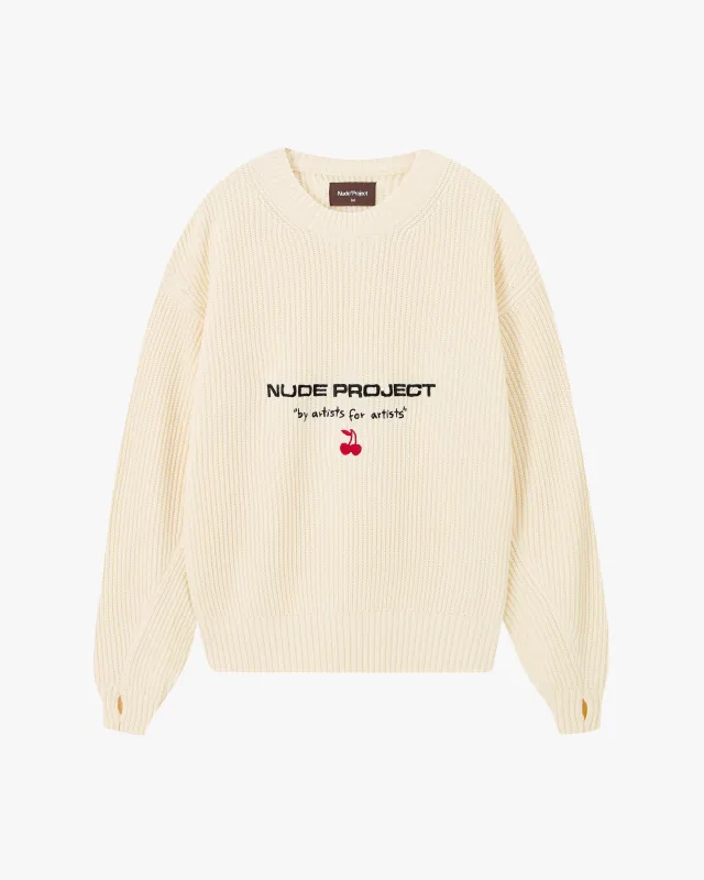 Wavy Knit Sweater Off-White sold by Nude Project