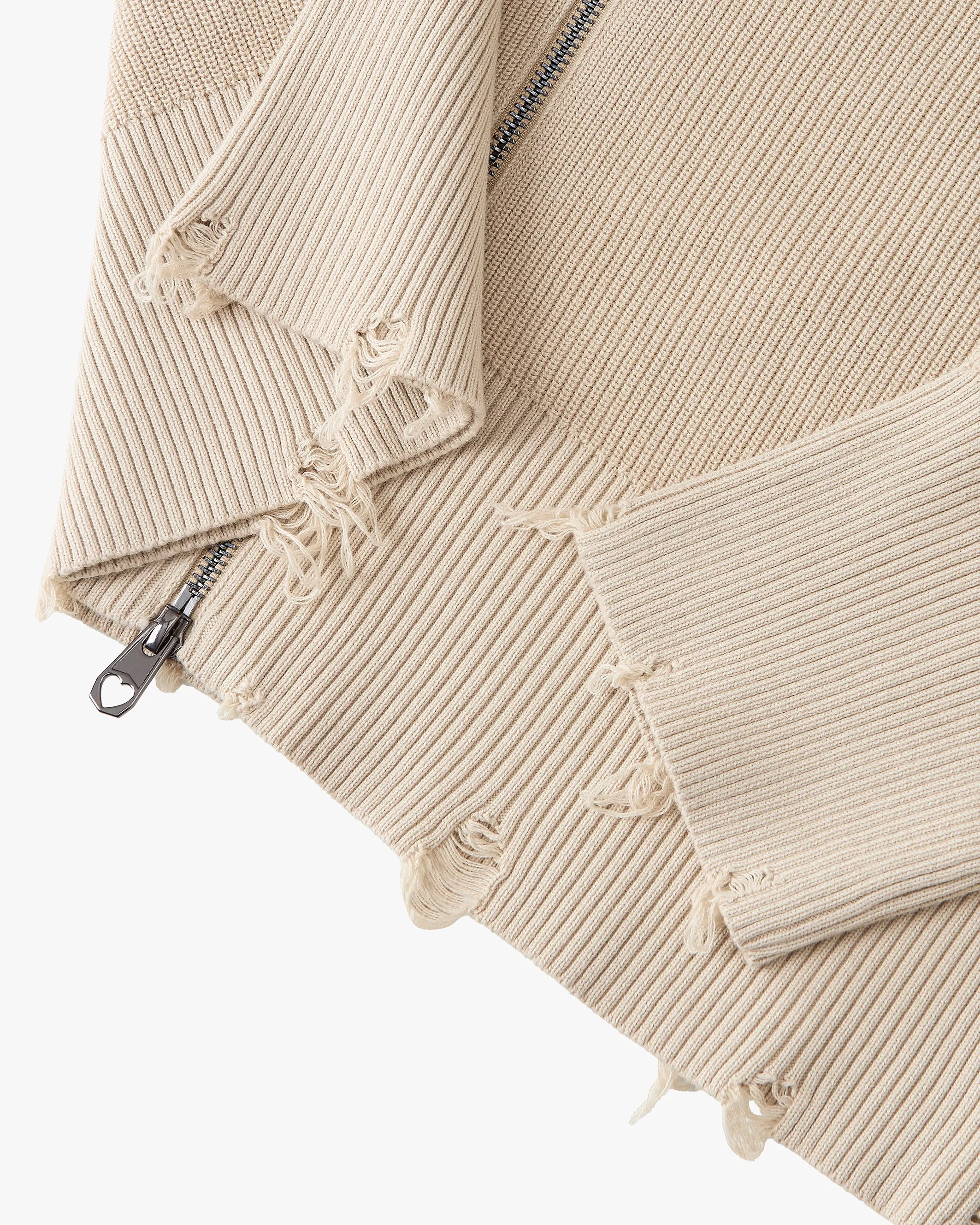 Besito Knit Zip-Up Hoodie Beige sold by Nude Project product image thumbnail 5