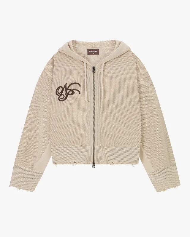 Besito Knit Zip-Up Beige sold by Nude Project