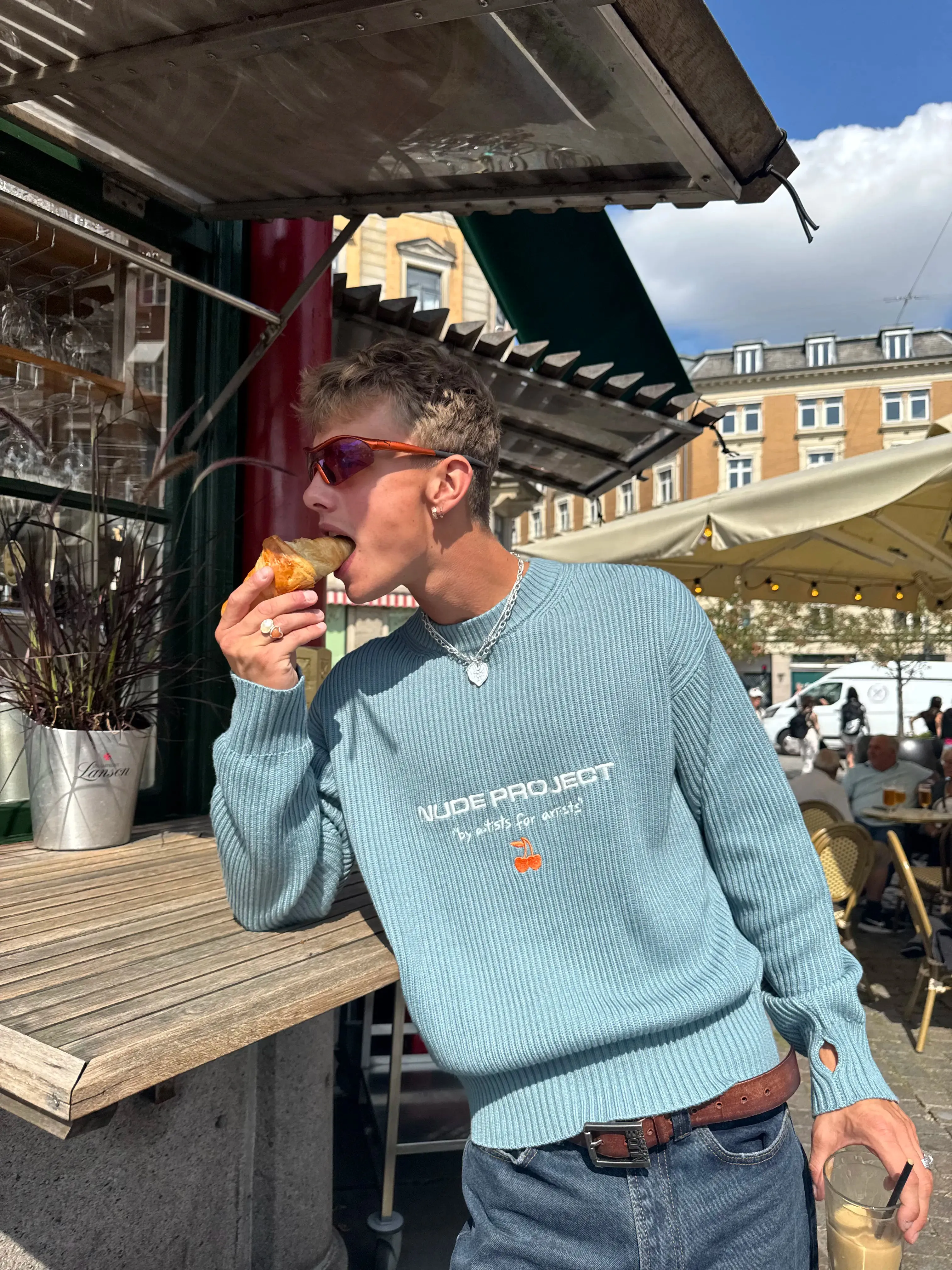 Wavy Knit Sweater Blue sold by Nude Project product image thumbnail 2