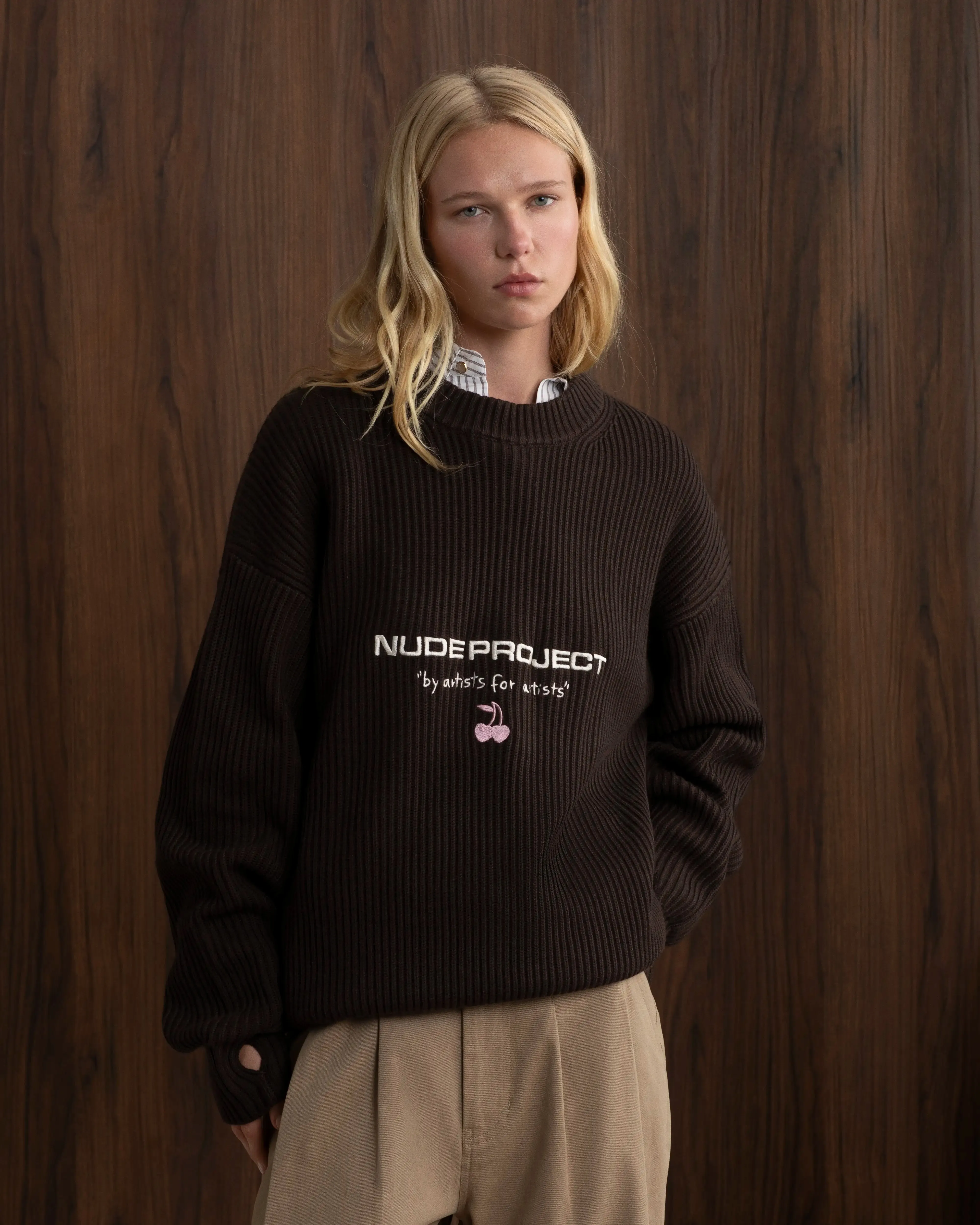 Wavy Knit Sweater Brown sold by Nude Project product image thumbnail 2