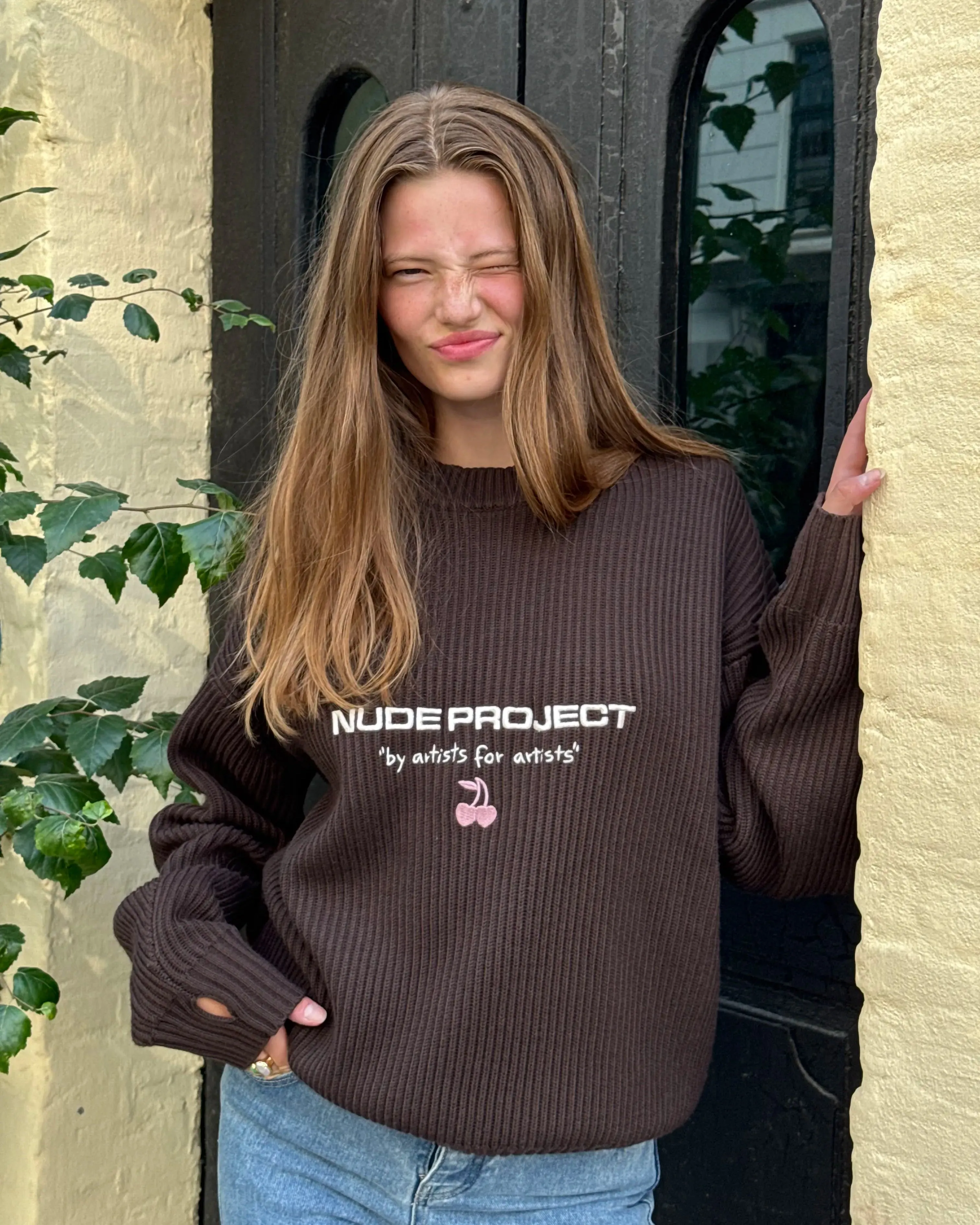 Wavy Knit Sweater Brown sold by Nude Project product image thumbnail 5