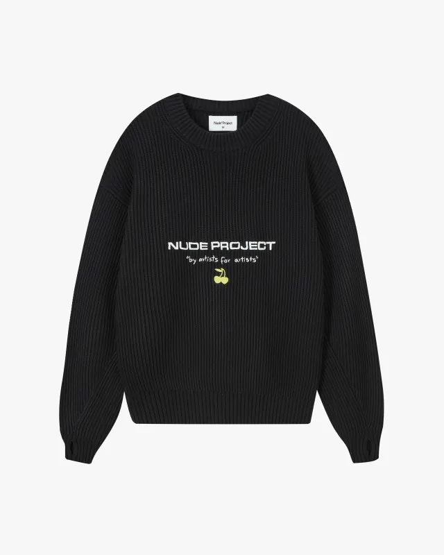 Wavy Knit Sweater Black sold by Nude Project