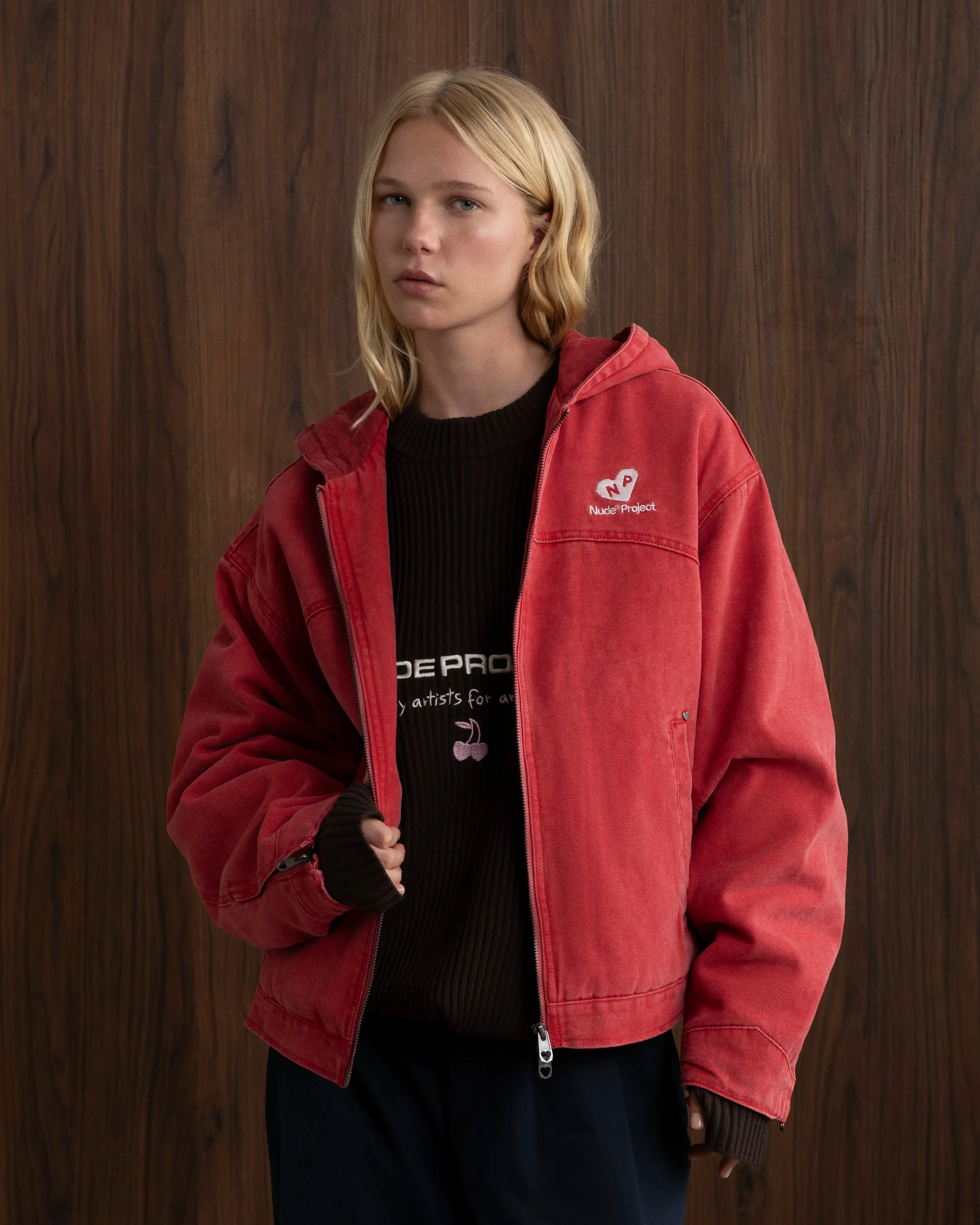 Co-Worker Jacket Canvas Red sold by Nude Project product image thumbnail 3