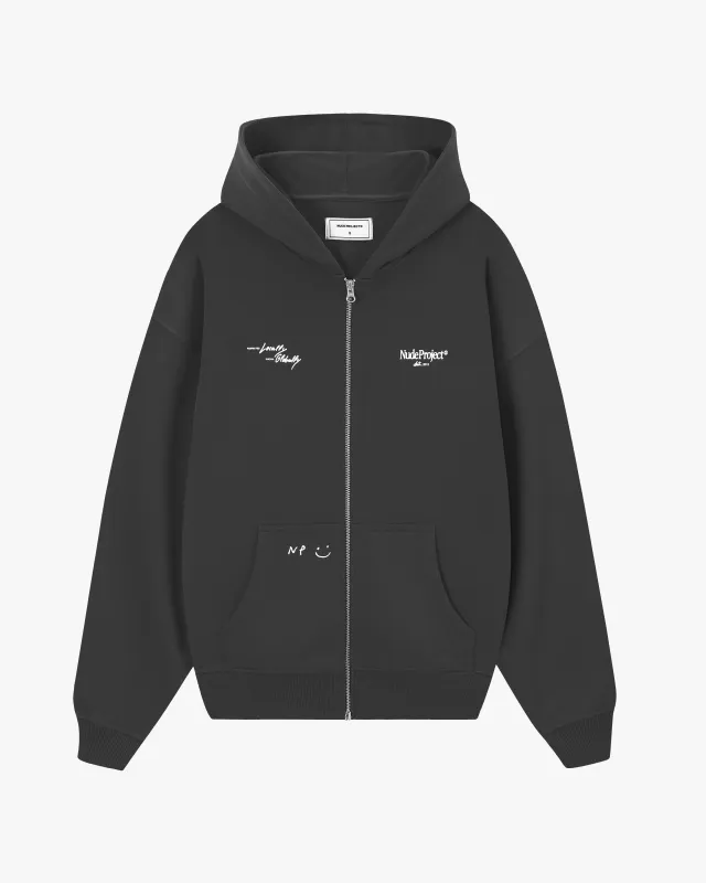 Global Soon Zip-Up Hoodie Ash sold by Nude Project