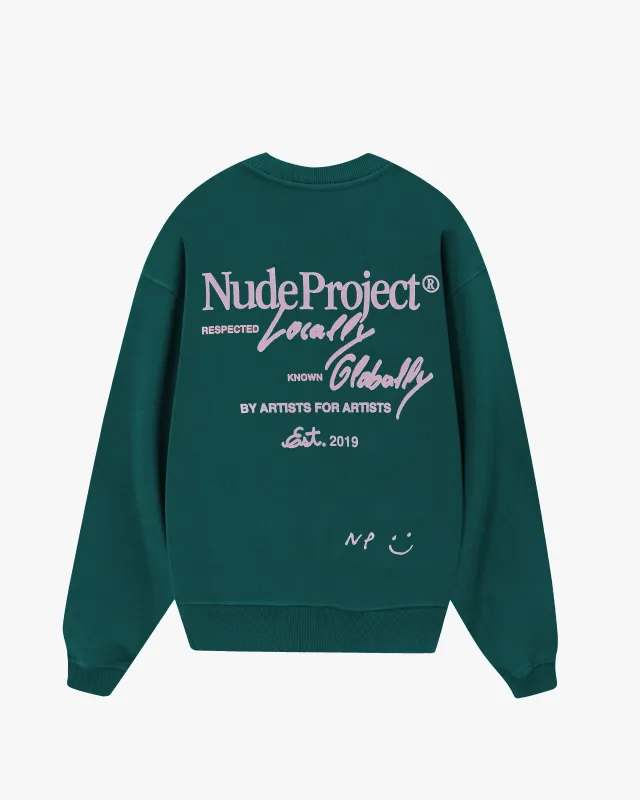 Global Soon Sweatshirt Green sold by Nude Project