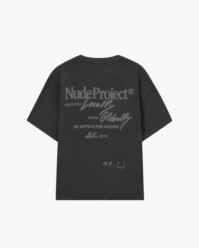 Global Soon Tee Black sold by Nude Project