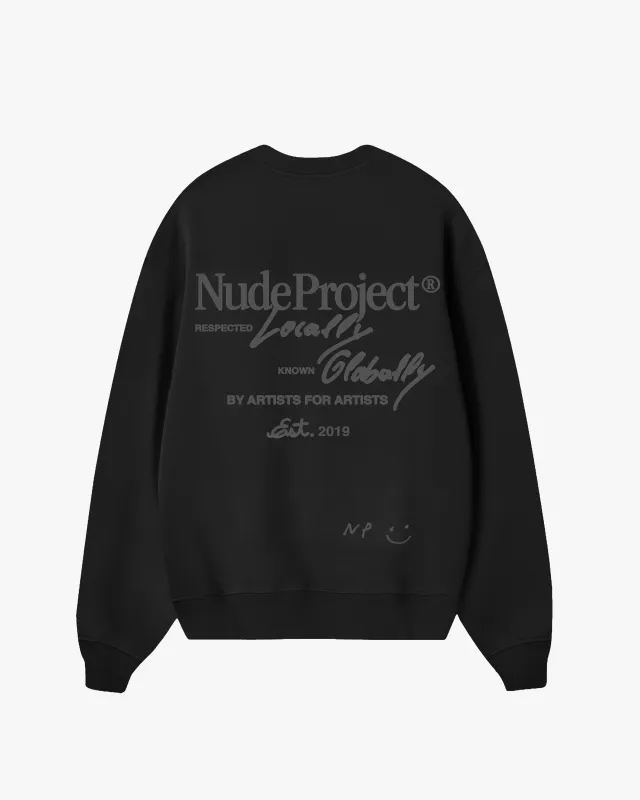 Global Soon Sweatshirt Black sold by Nude Project