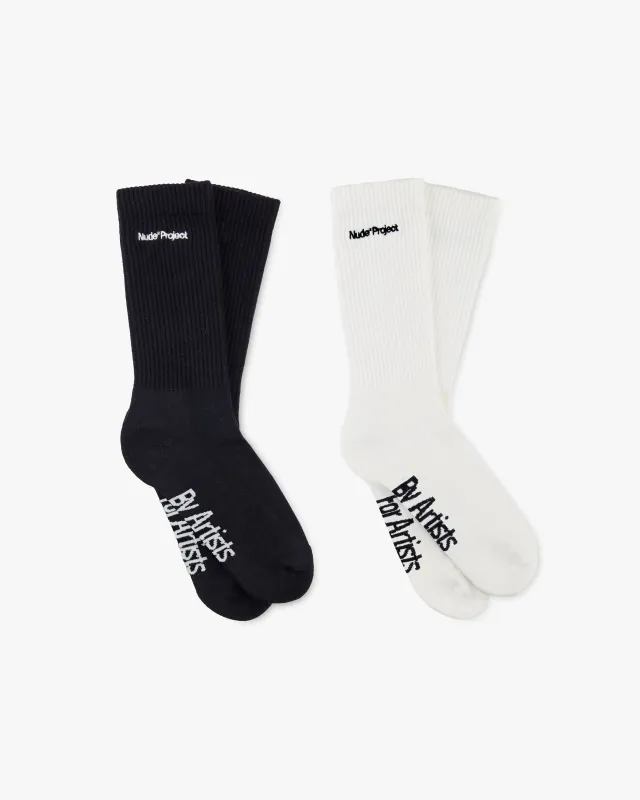 Core Socks Black/White sold by Nude Project