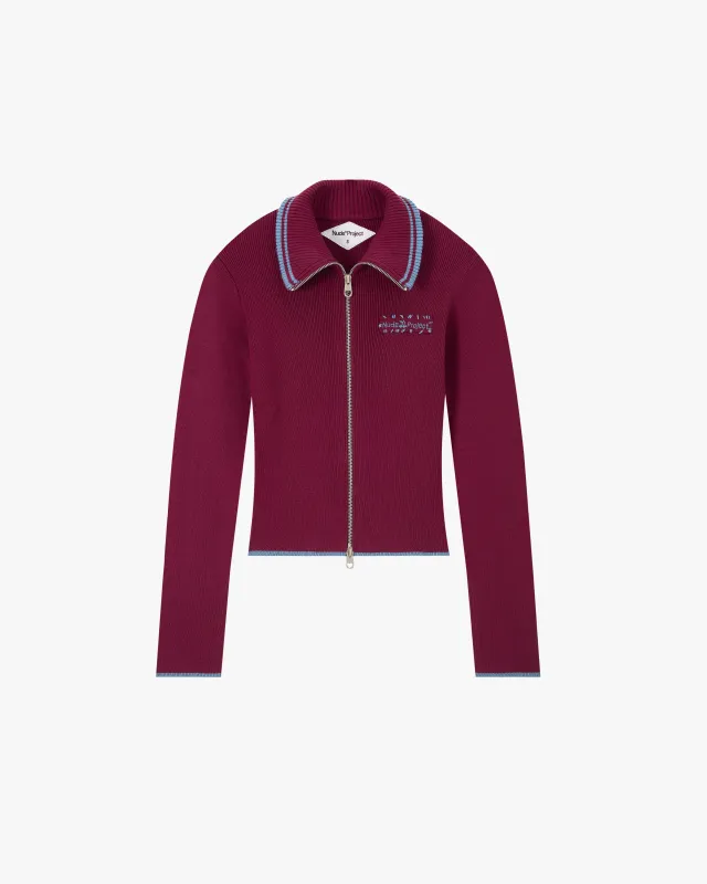 Kiddo Full-Zip Knit Burgundy sold by Nude Project