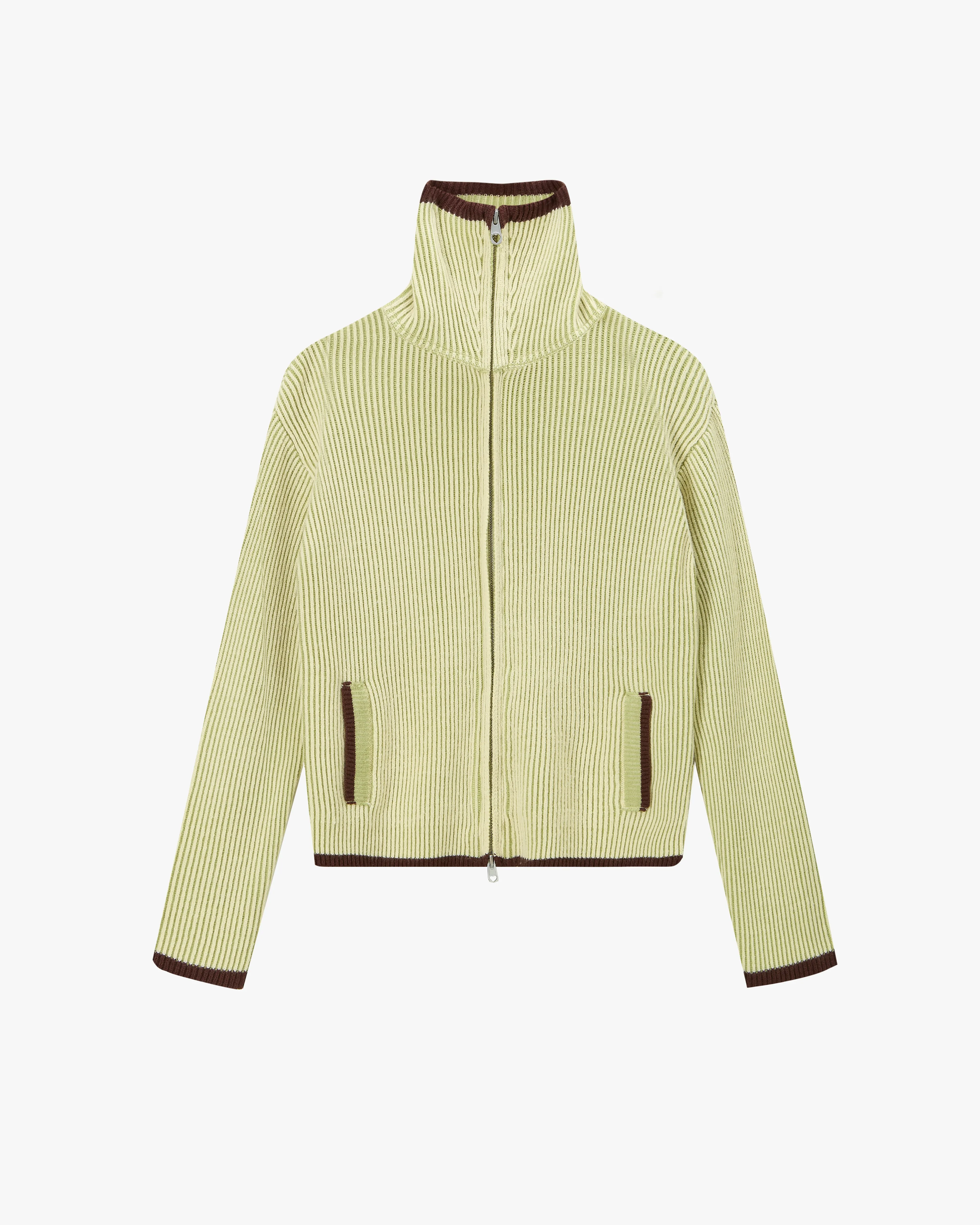 Classy Knit Zip-Up Cardigan Green sold by Nude Project product image thumbnail 5