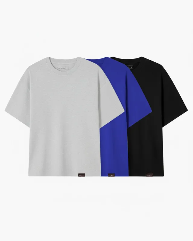 Basic Tee Blue/Black/Grey 3xPack sold by Nude Project
