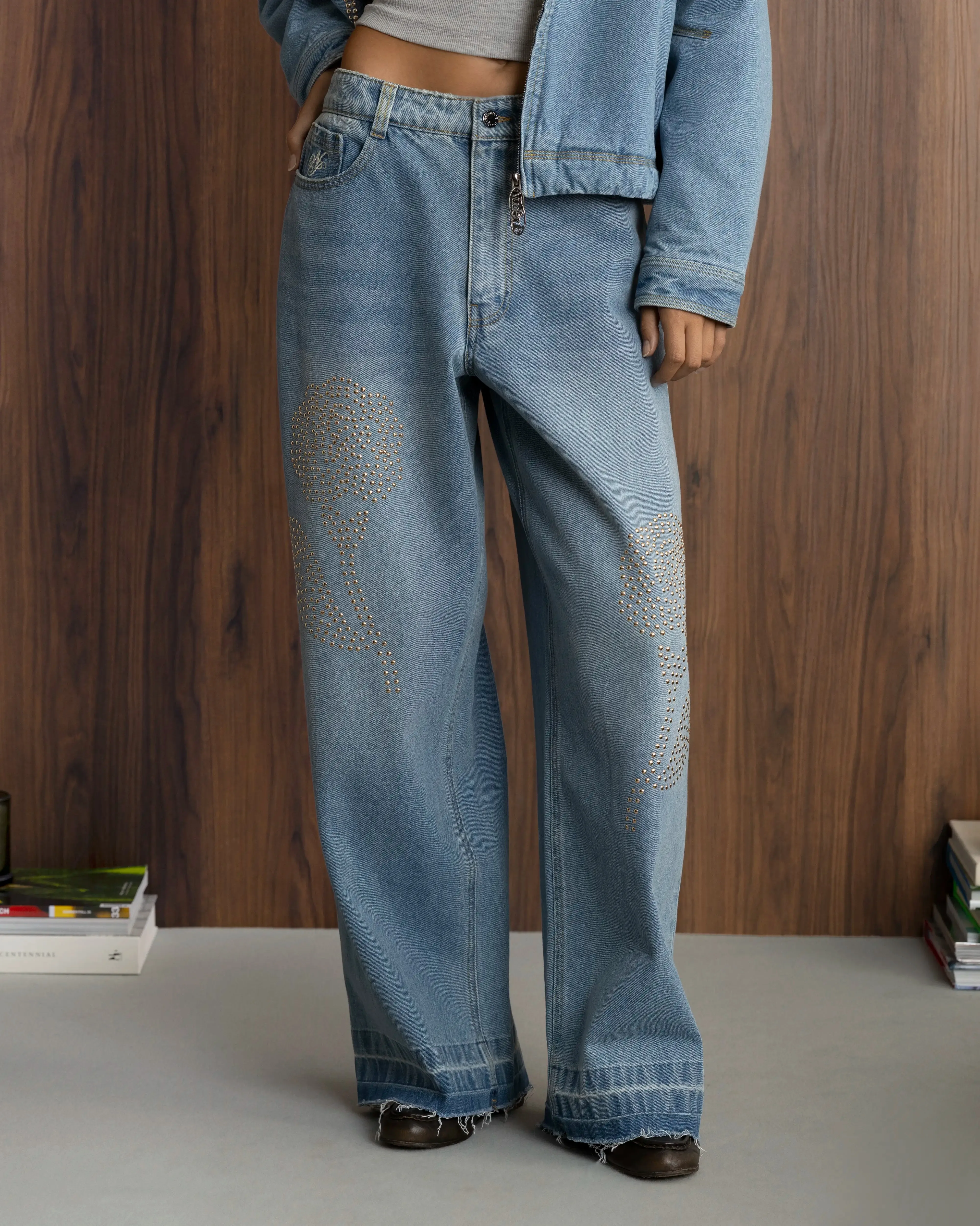 Old Baggy Denim Fantasy Jewel Flowers sold by Nude Project product image thumbnail 4