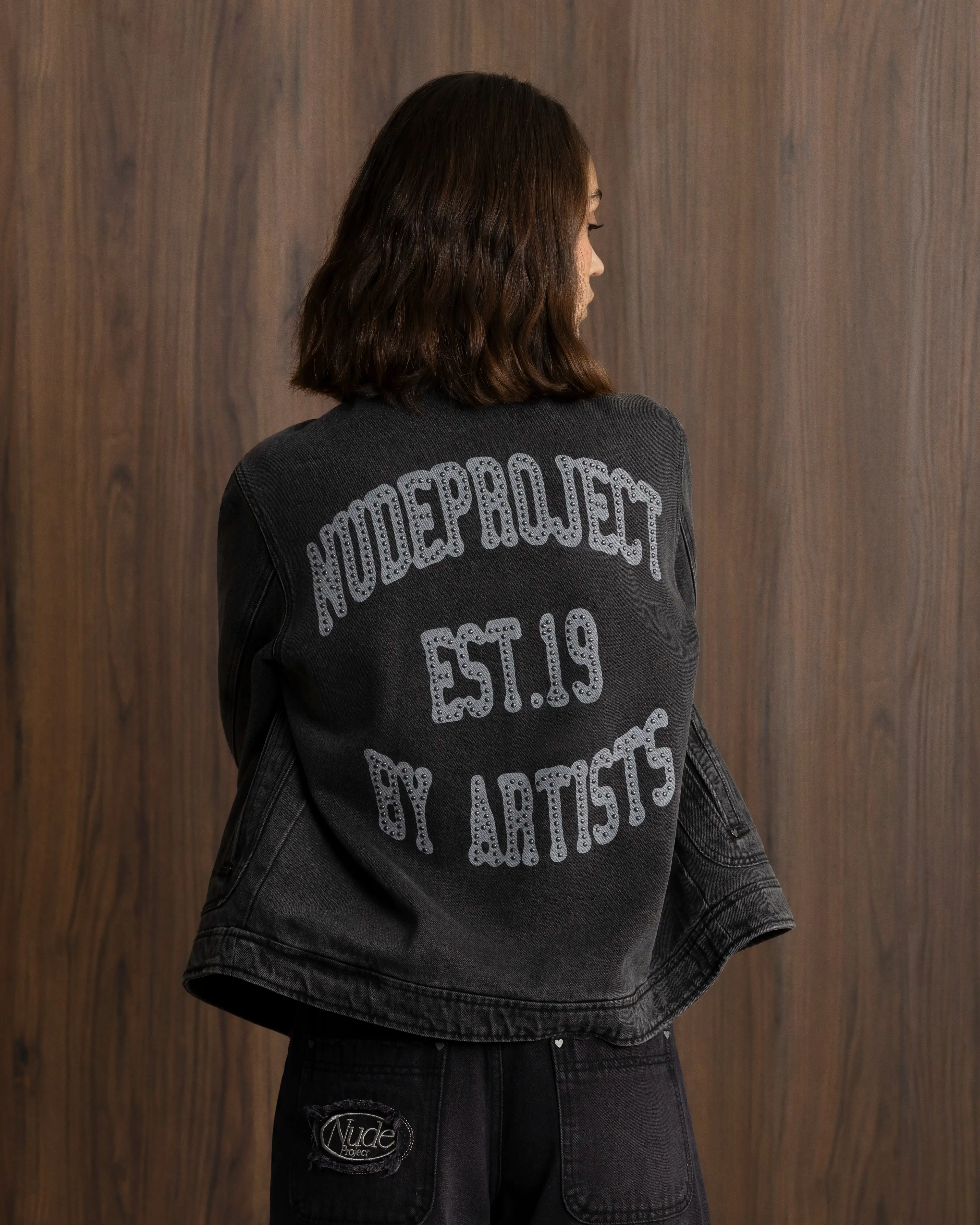 Trucker Denim Jacket Black sold by Nude Project product image thumbnail 4