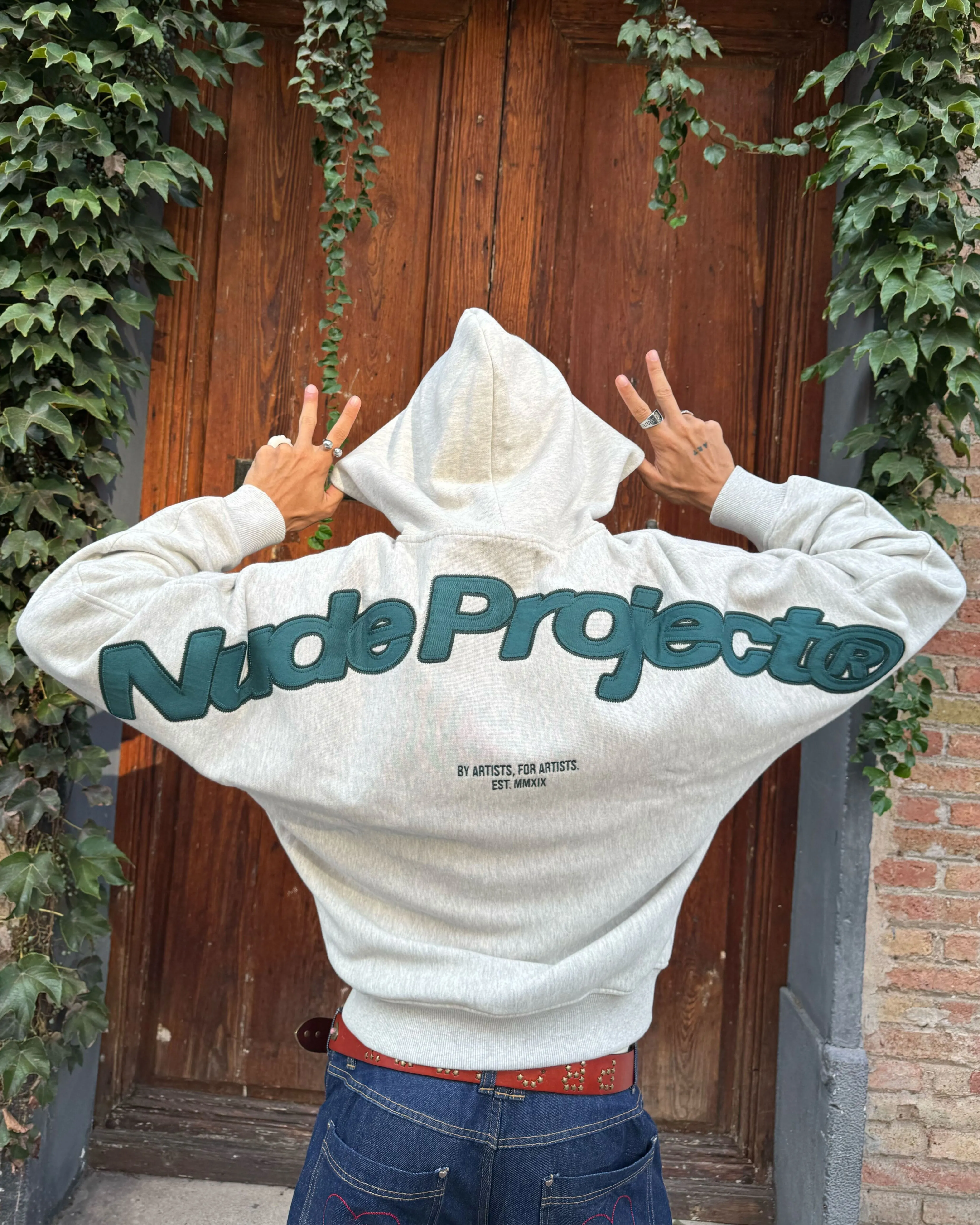 Beast Zip-up Hoodie Grey Melange sold by Nude Project product image thumbnail 2