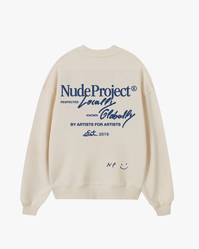 Global Soon Sweatshirt Marshmallow sold by Nude Project
