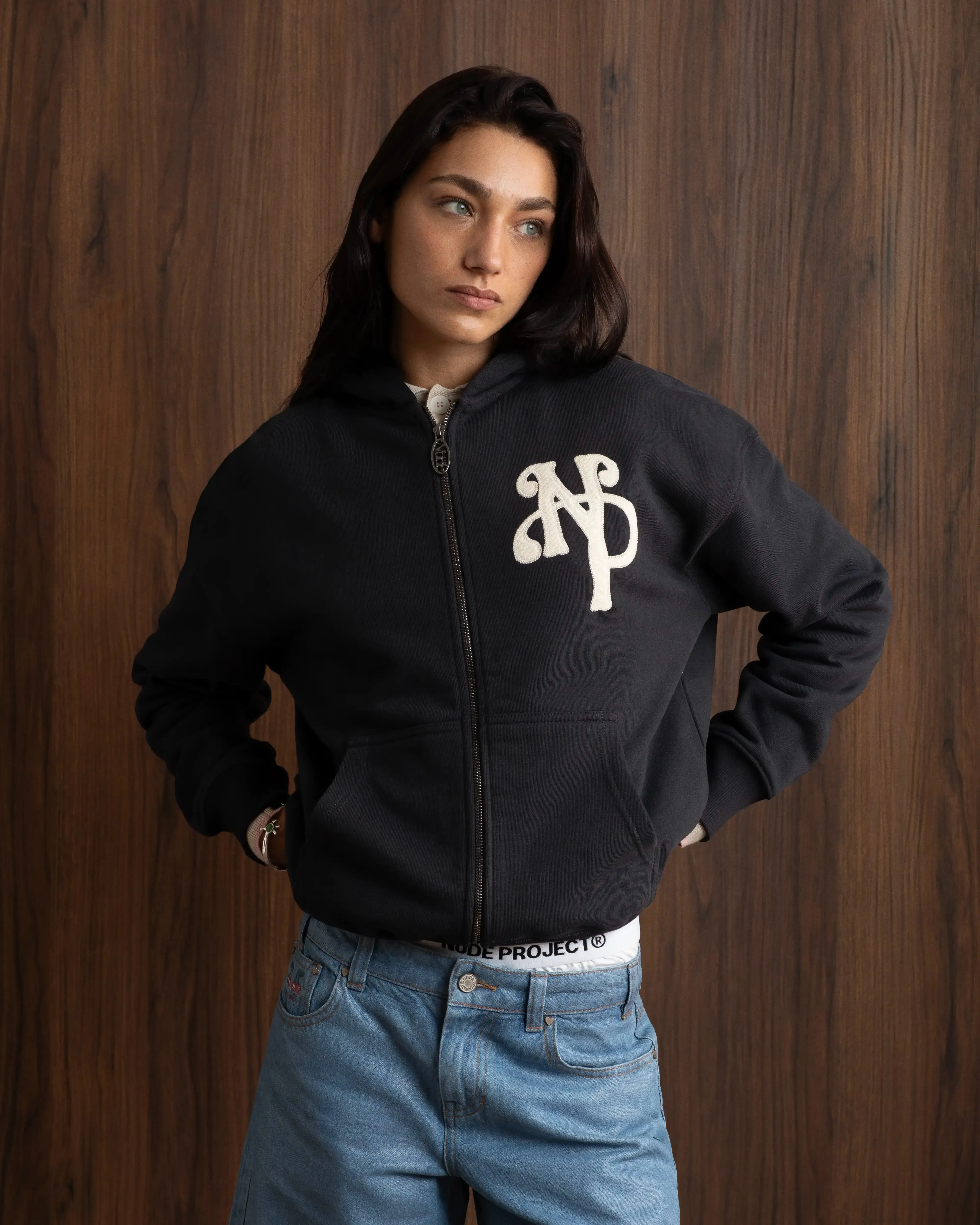 Kill Bill Zip-Up Hoodie Ash sold by Nude Project product image thumbnail 4