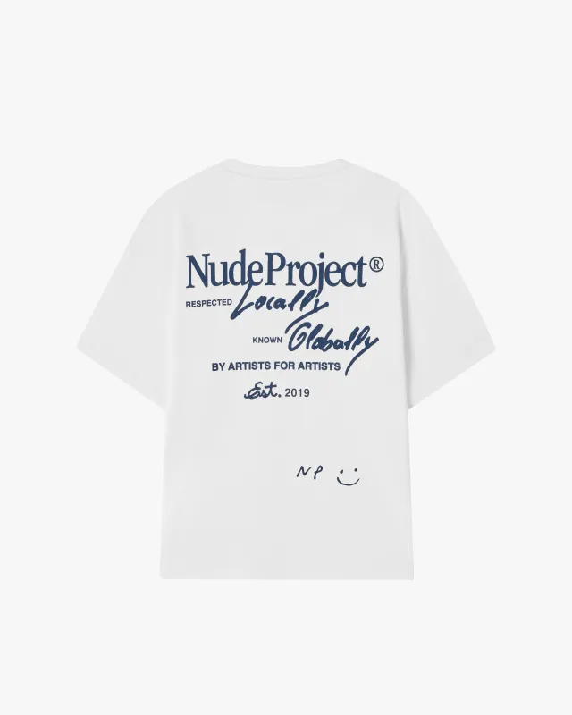 Global Soon Tee White sold by Nude Project