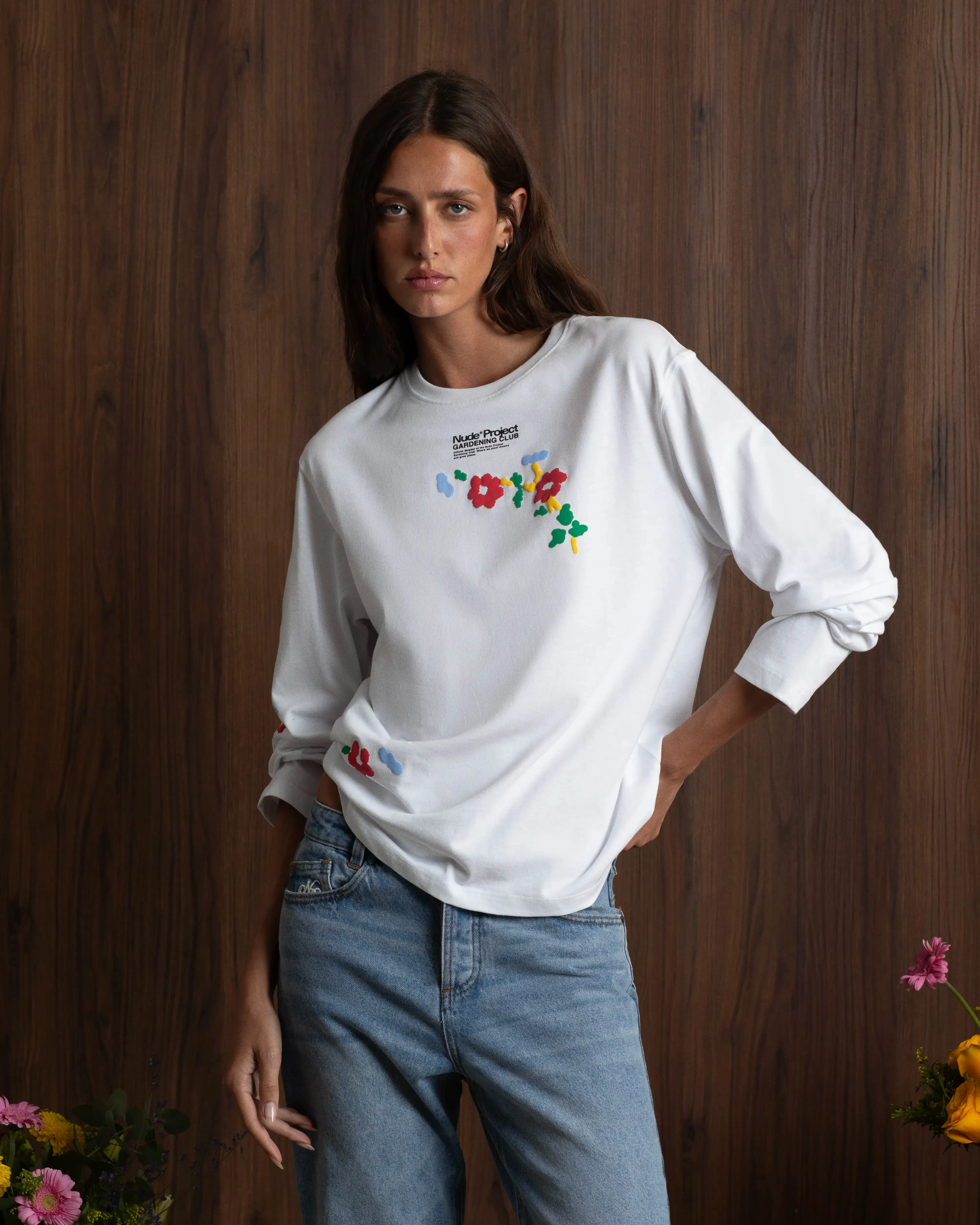 Flower Stripe Long-Sleeve Tee sold by Nude Project product image thumbnail 3
