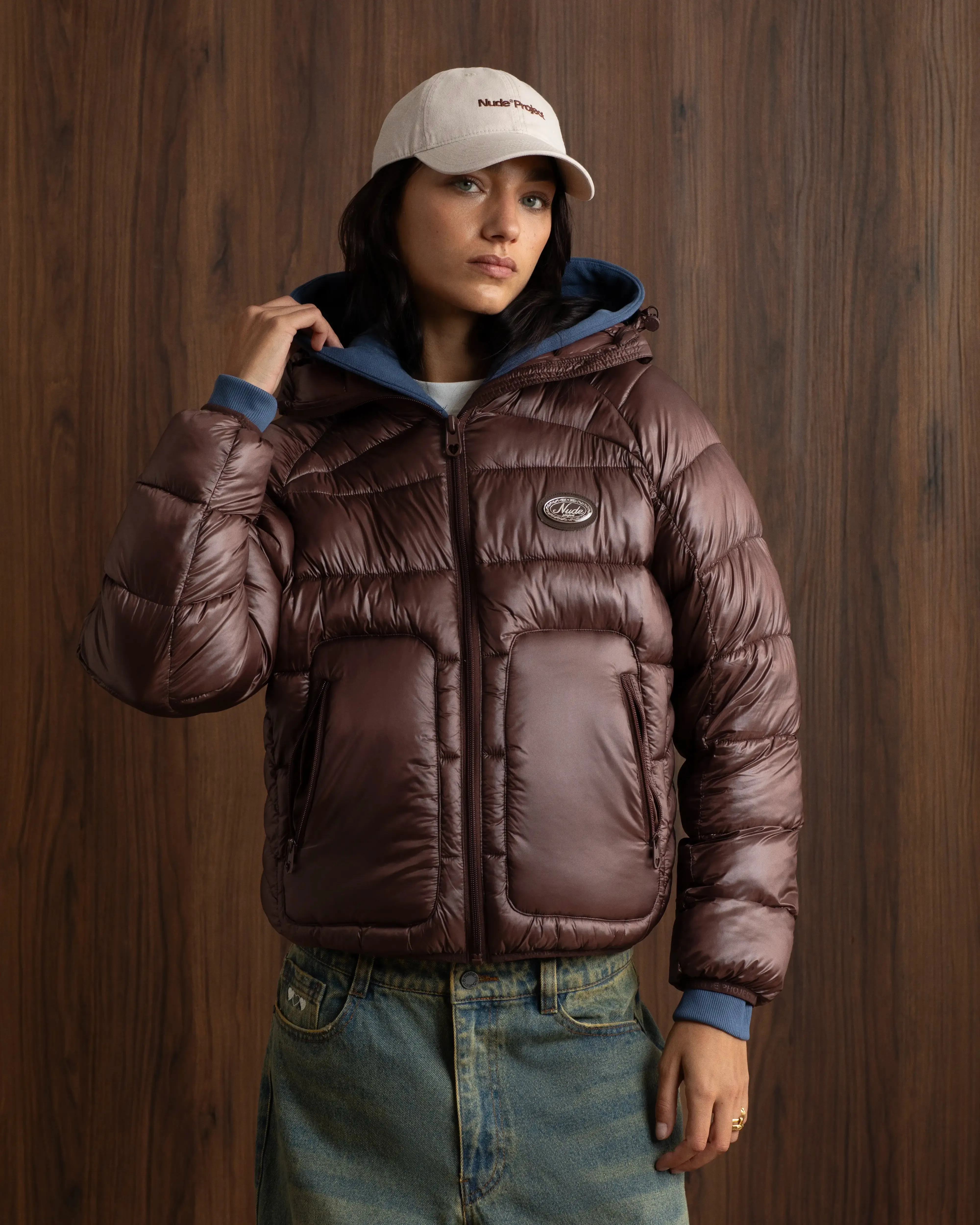 Iconic Puffer Jacket Brown sold by Nude Project product image thumbnail 4
