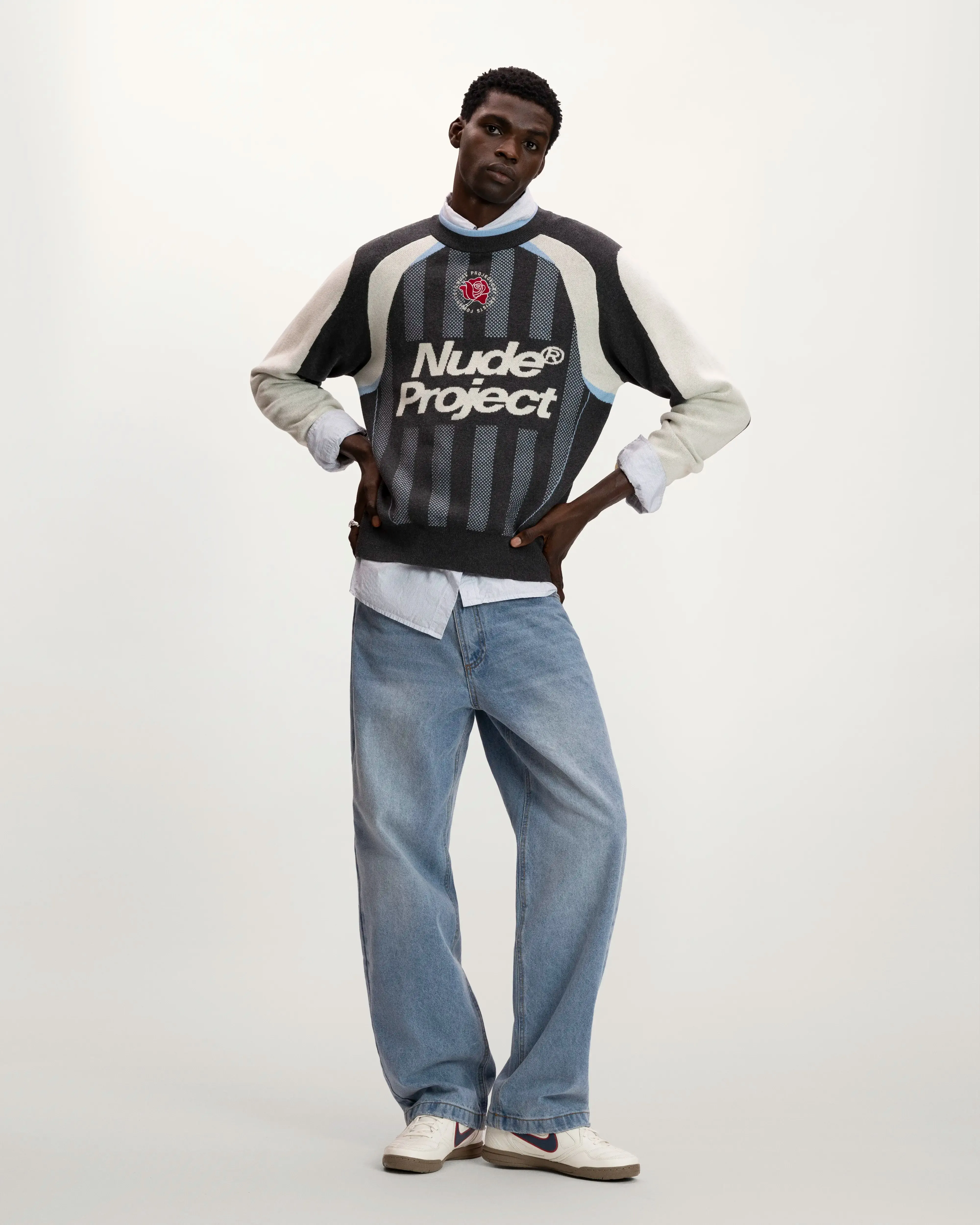 Grass Football Knit Sweater Grey sold by Nude Project product image thumbnail 2