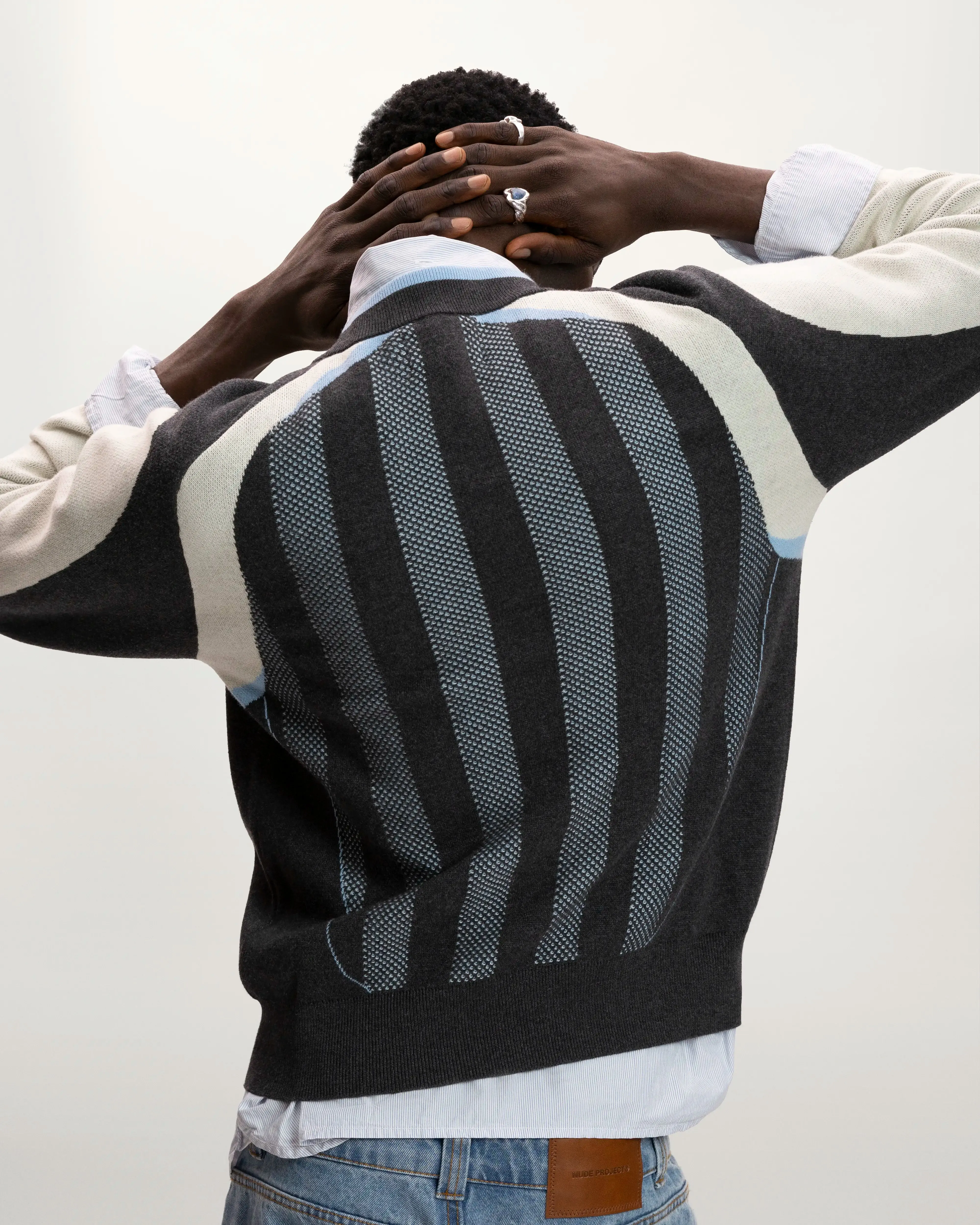 Grass Football Knit Sweater Grey sold by Nude Project product image thumbnail 5