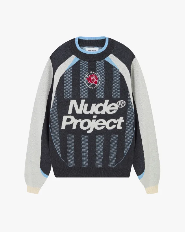 Grass Football Knit Sweater Grey sold by Nude Project