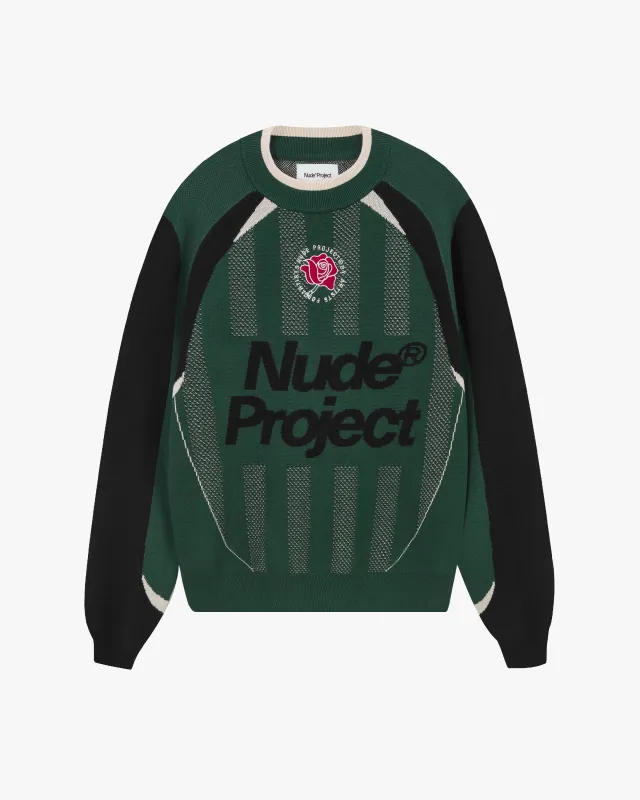Grass Football Knit Sweater Green sold by Nude Project