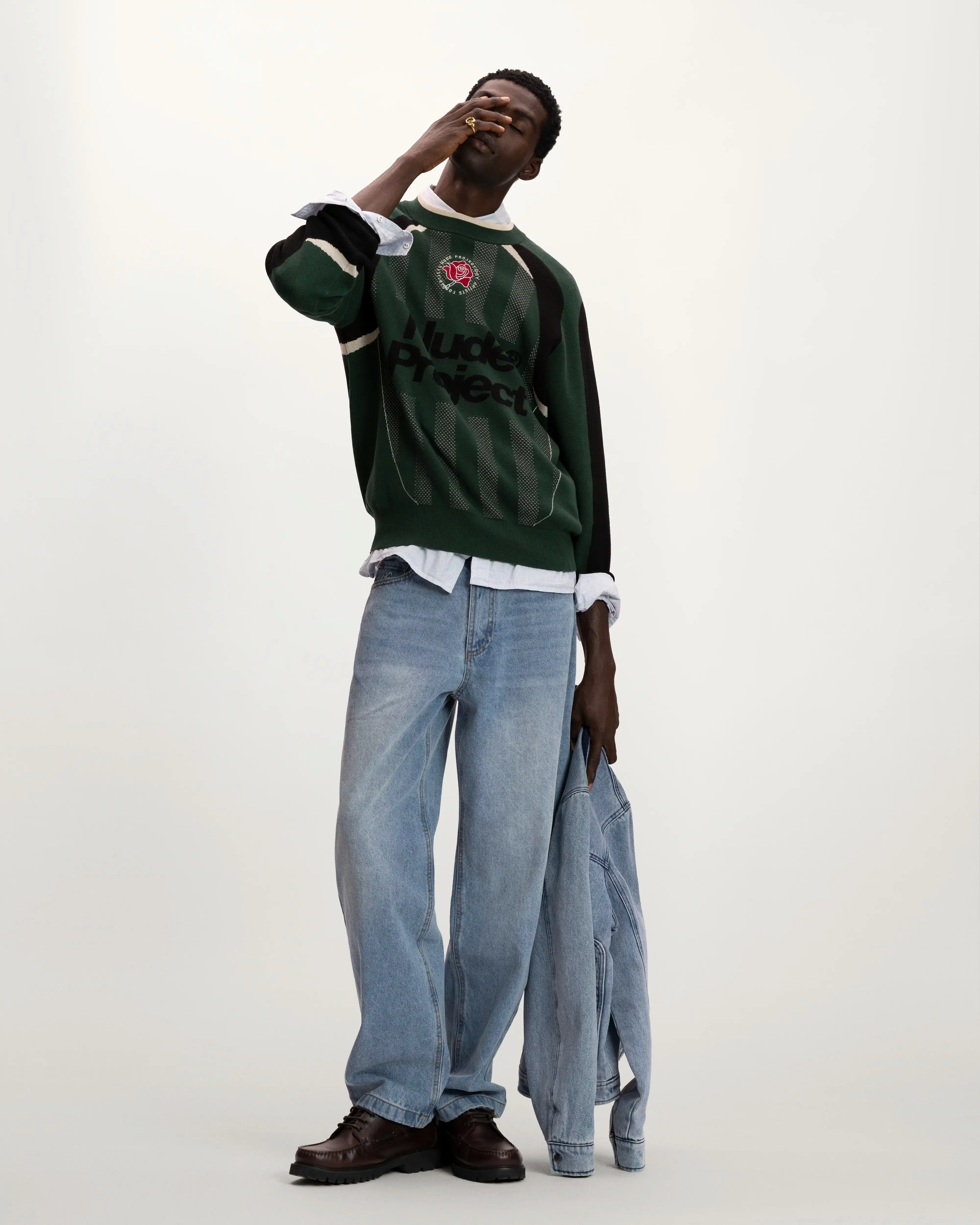 Grass Football Knit Sweater Green sold by Nude Project product image thumbnail 3