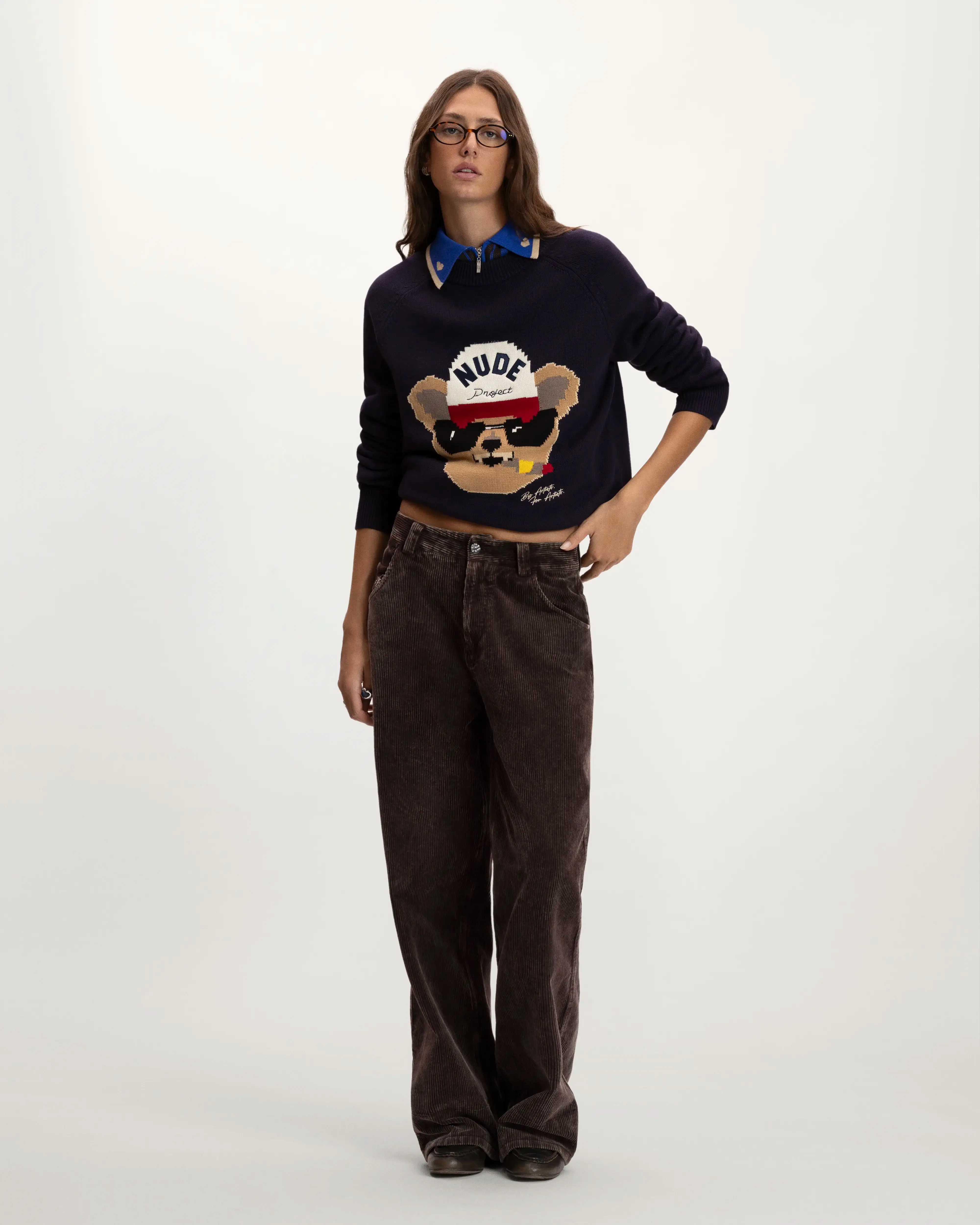 Teddy Knit Sweater Blue sold by Nude Project product image thumbnail 3