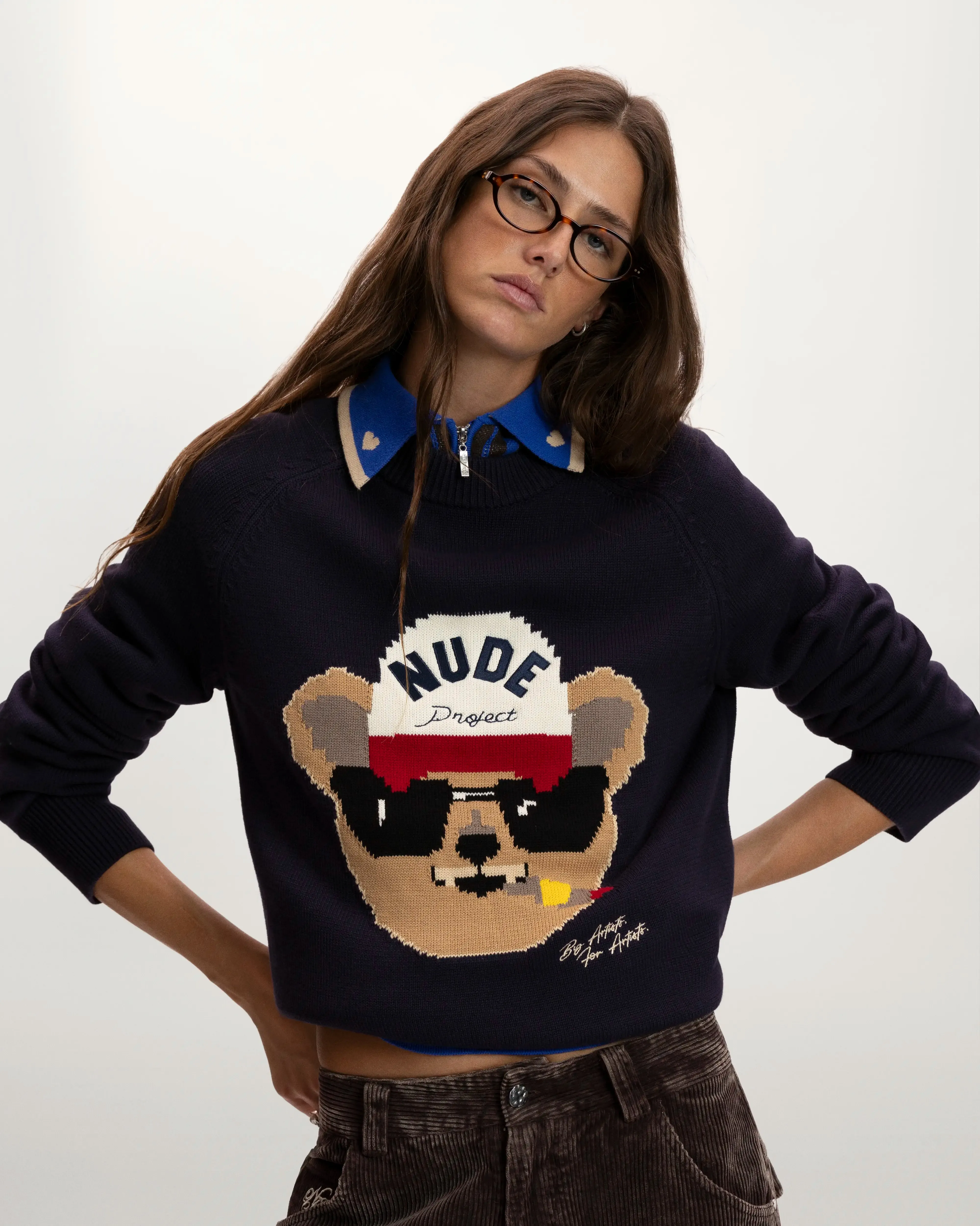 Teddy Knit Sweater Blue sold by Nude Project product image thumbnail 2