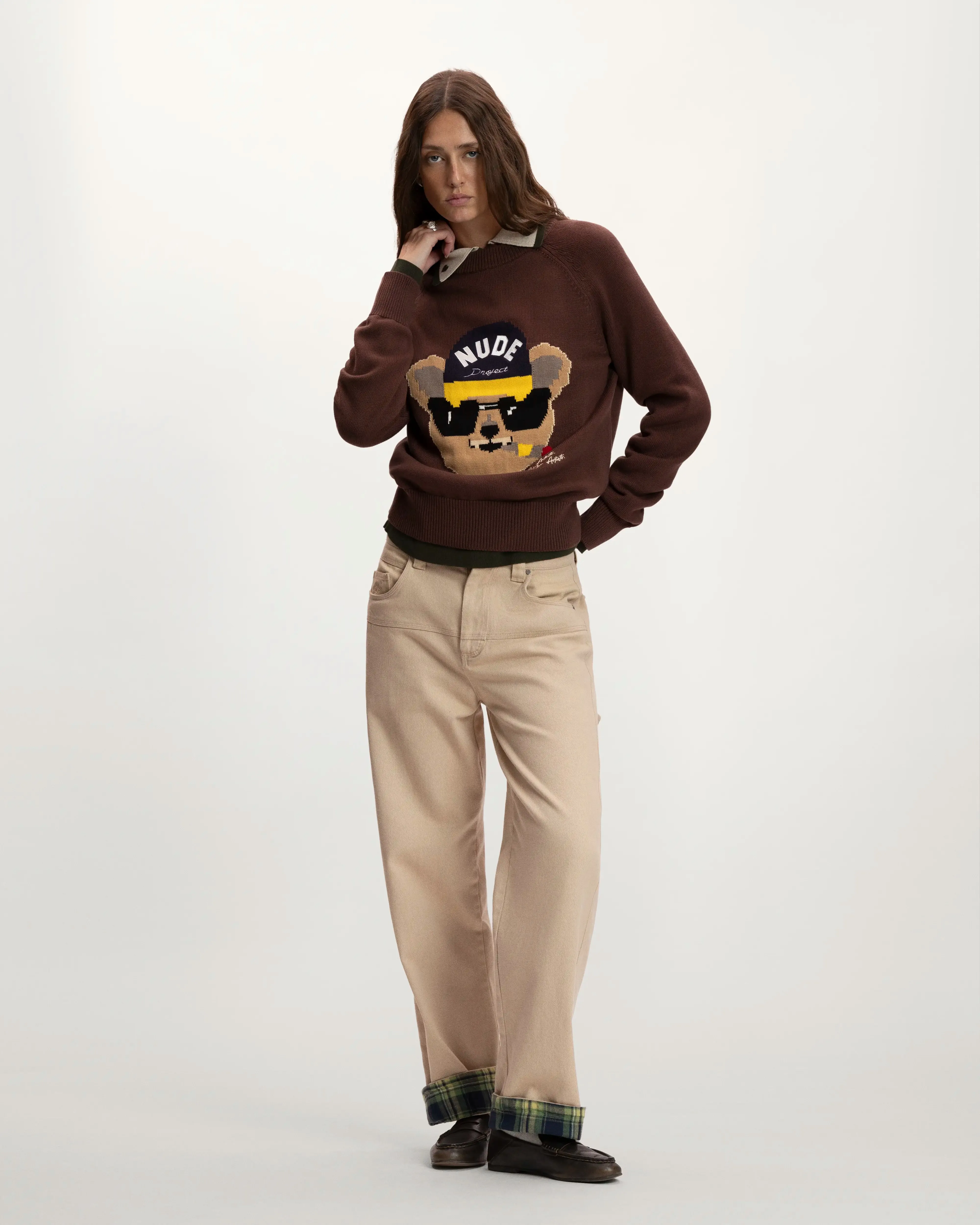 Teddy Knit Sweater Brown sold by Nude Project product image thumbnail 5