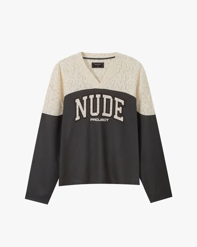 Baller Neck Long-Sleeve Tee Brown sold by Nude Project