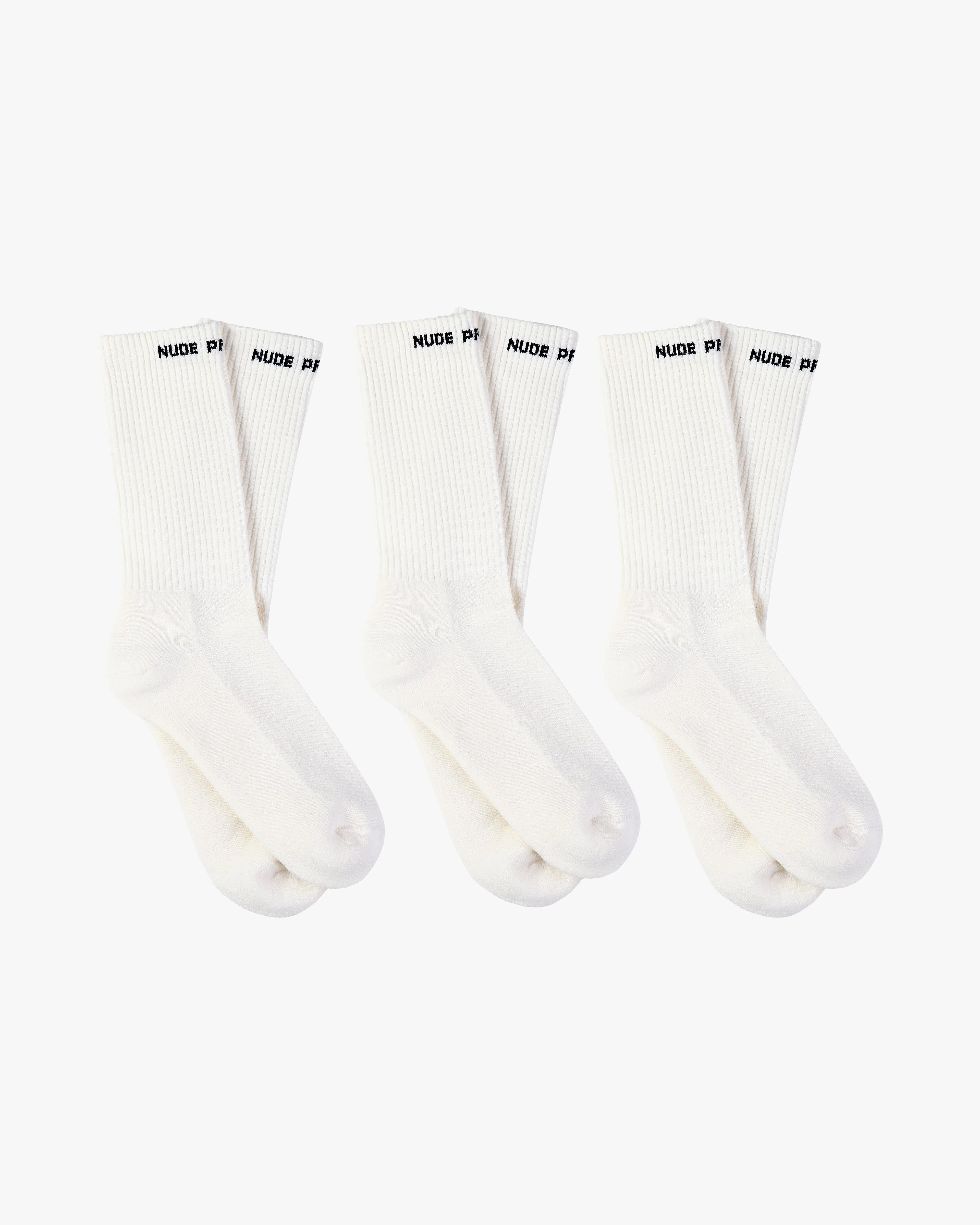 All day Socks White 3xPack sold by Nude Project