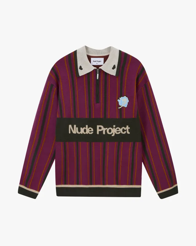 Legend Football Knit Polo Burgundy sold by Nude Project