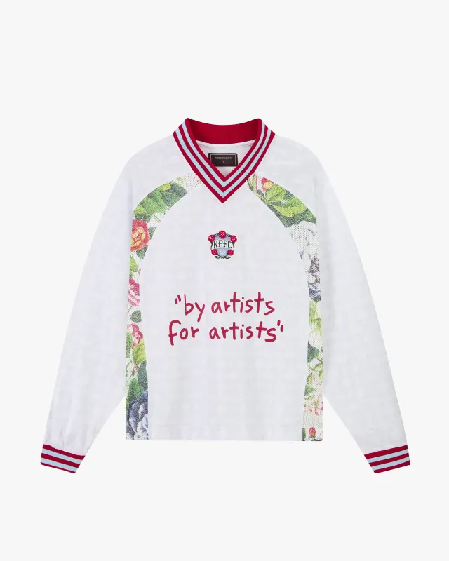 Blaze Football Long-Sleeve Tee White sold by Nude Project