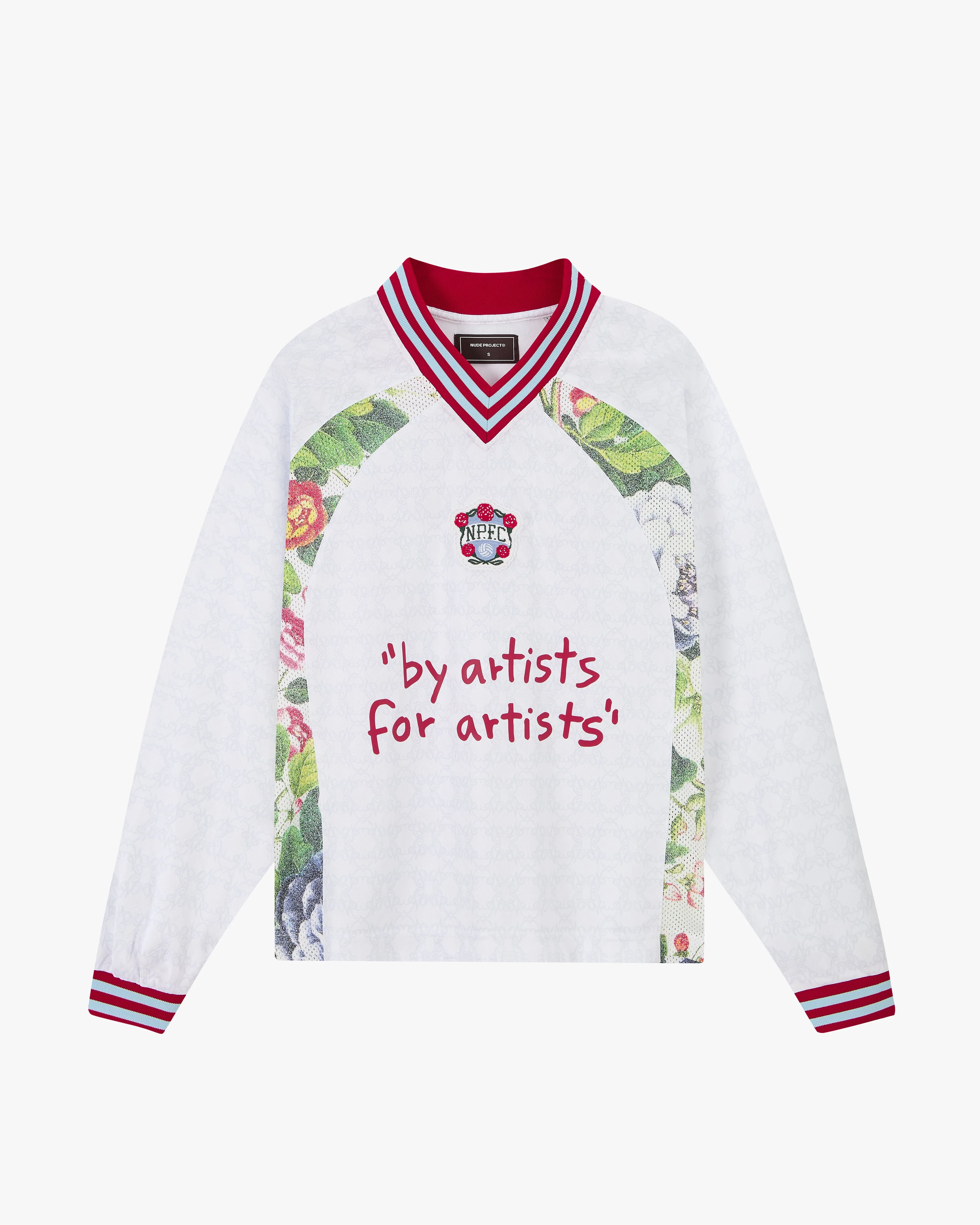 Blaze Football Long-Sleeve Tee White sold by Nude Project