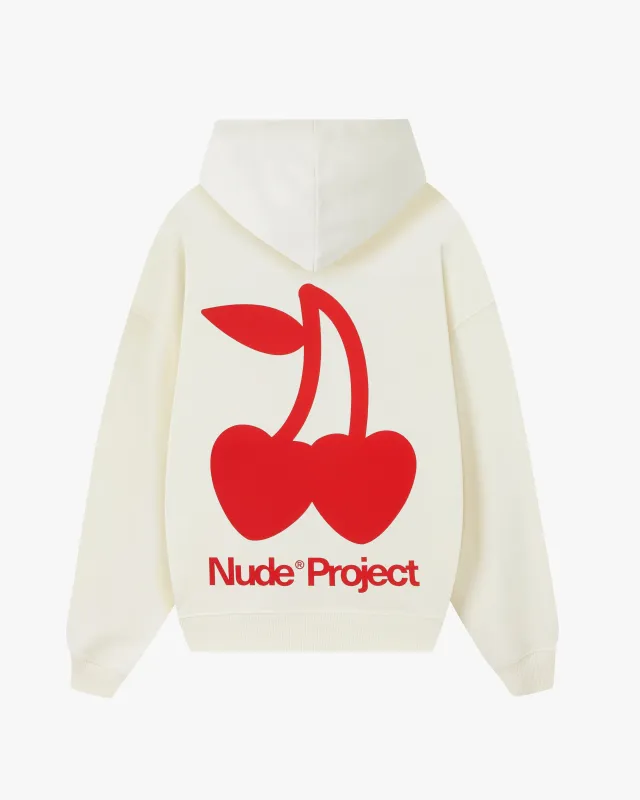 Cherry Logo Hoodie Marshmallow sold by Nude Project
