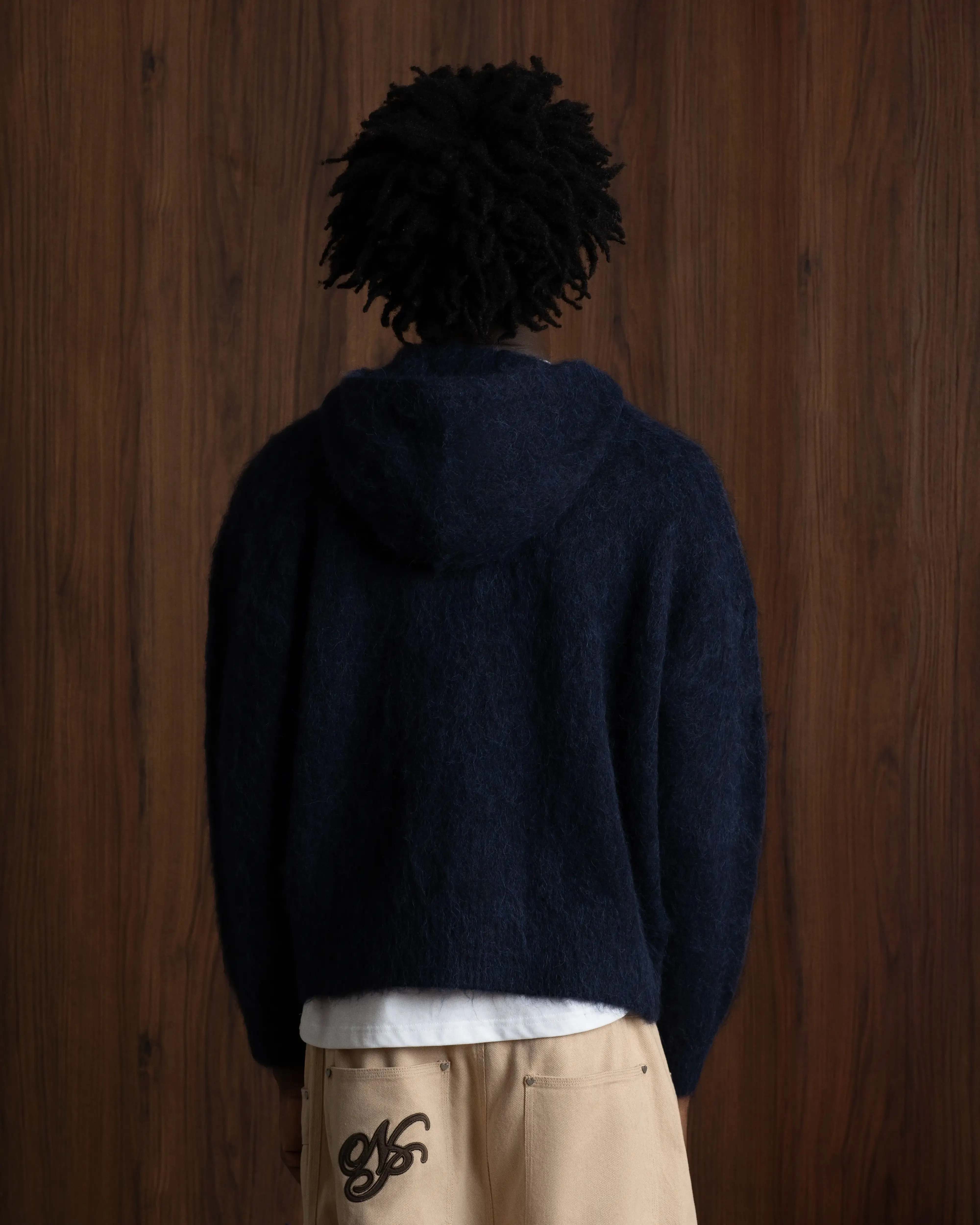 Alpachino Knit Zip-Up Hoodie Navy sold by Nude Project product image thumbnail 3